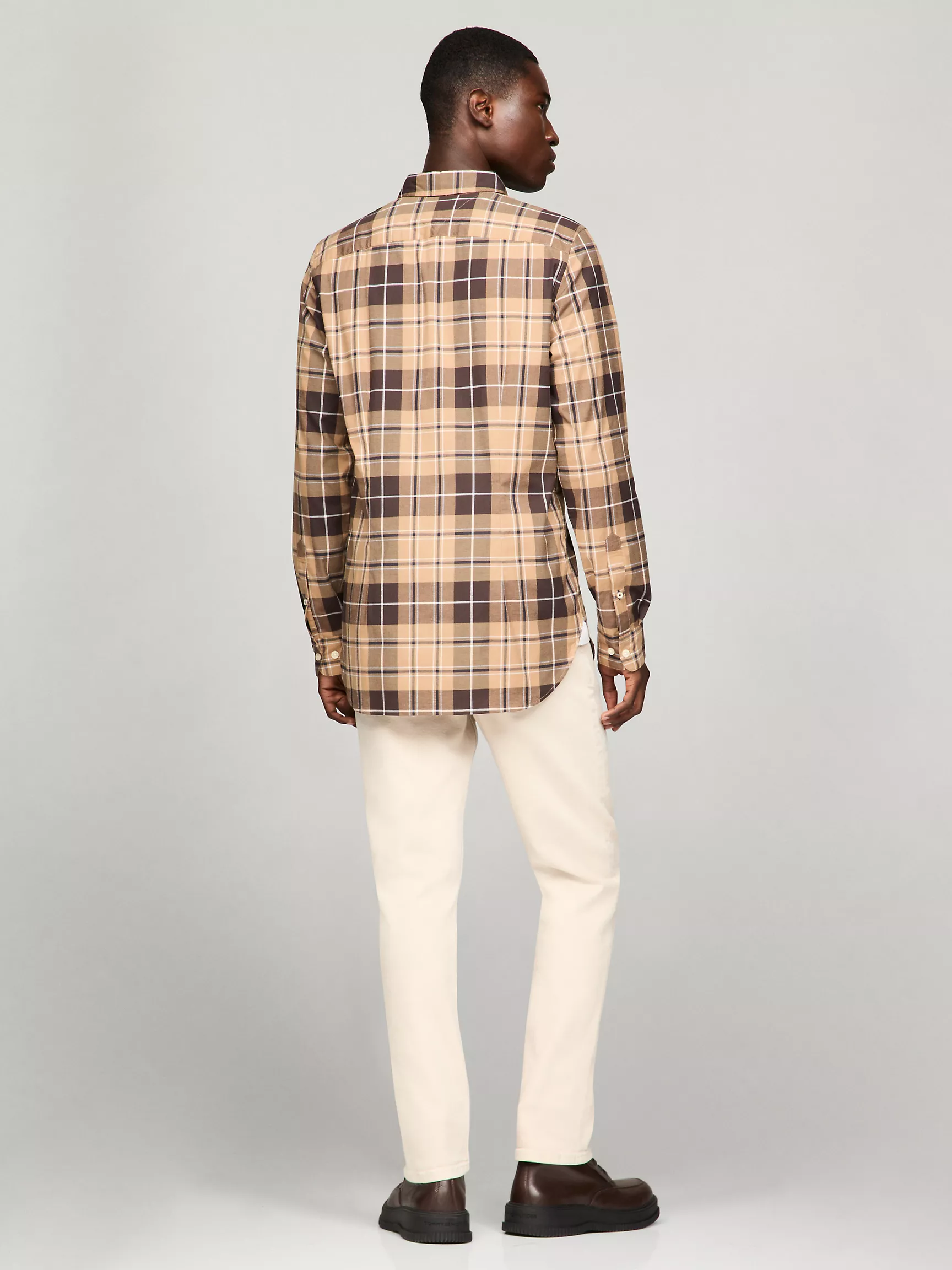 Мужская рубашка Tommy Hilfiger, Приталенная клетчатая рубашка из поплина THFlex