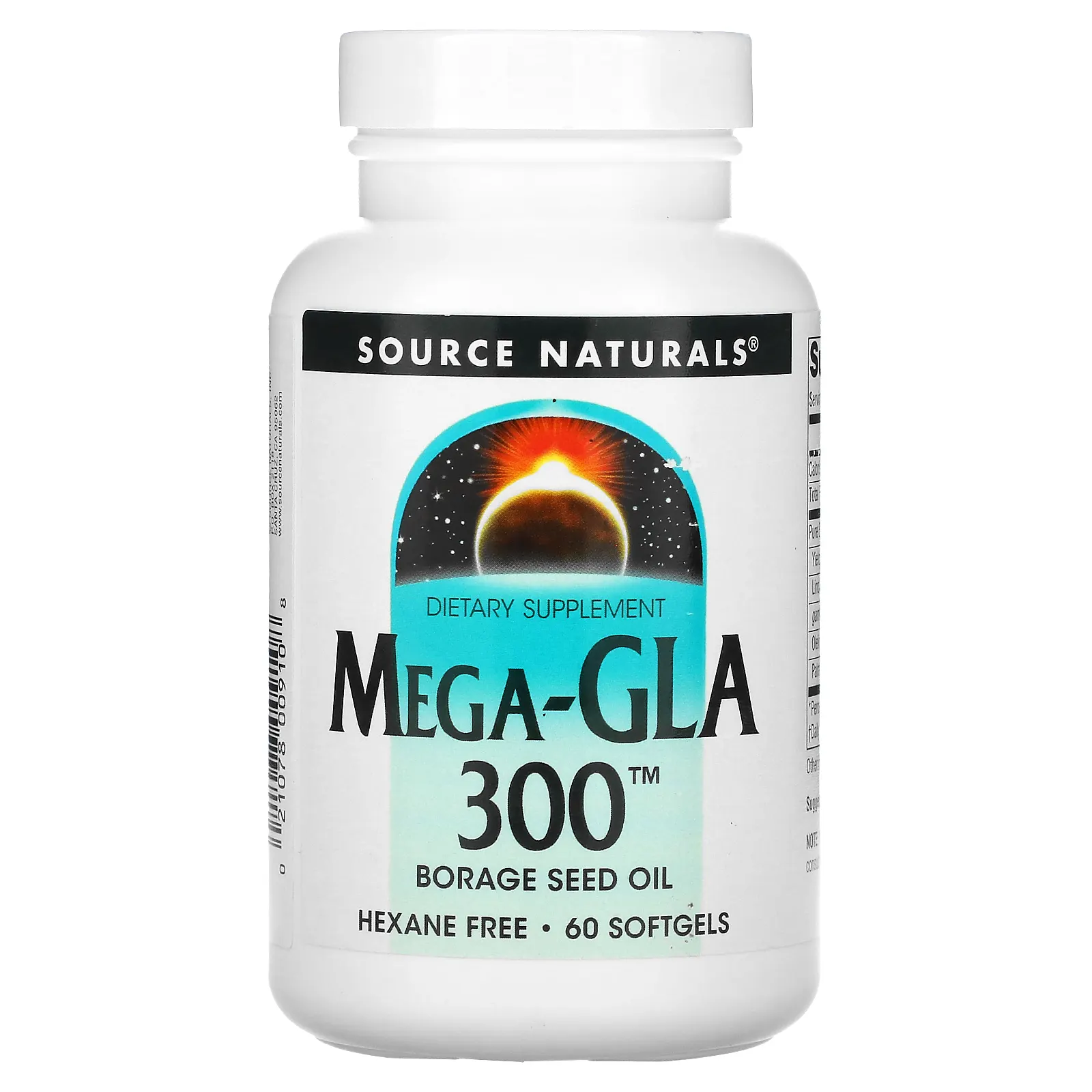 Source Naturals, Мега-GLA 300, 60 мягких капсул