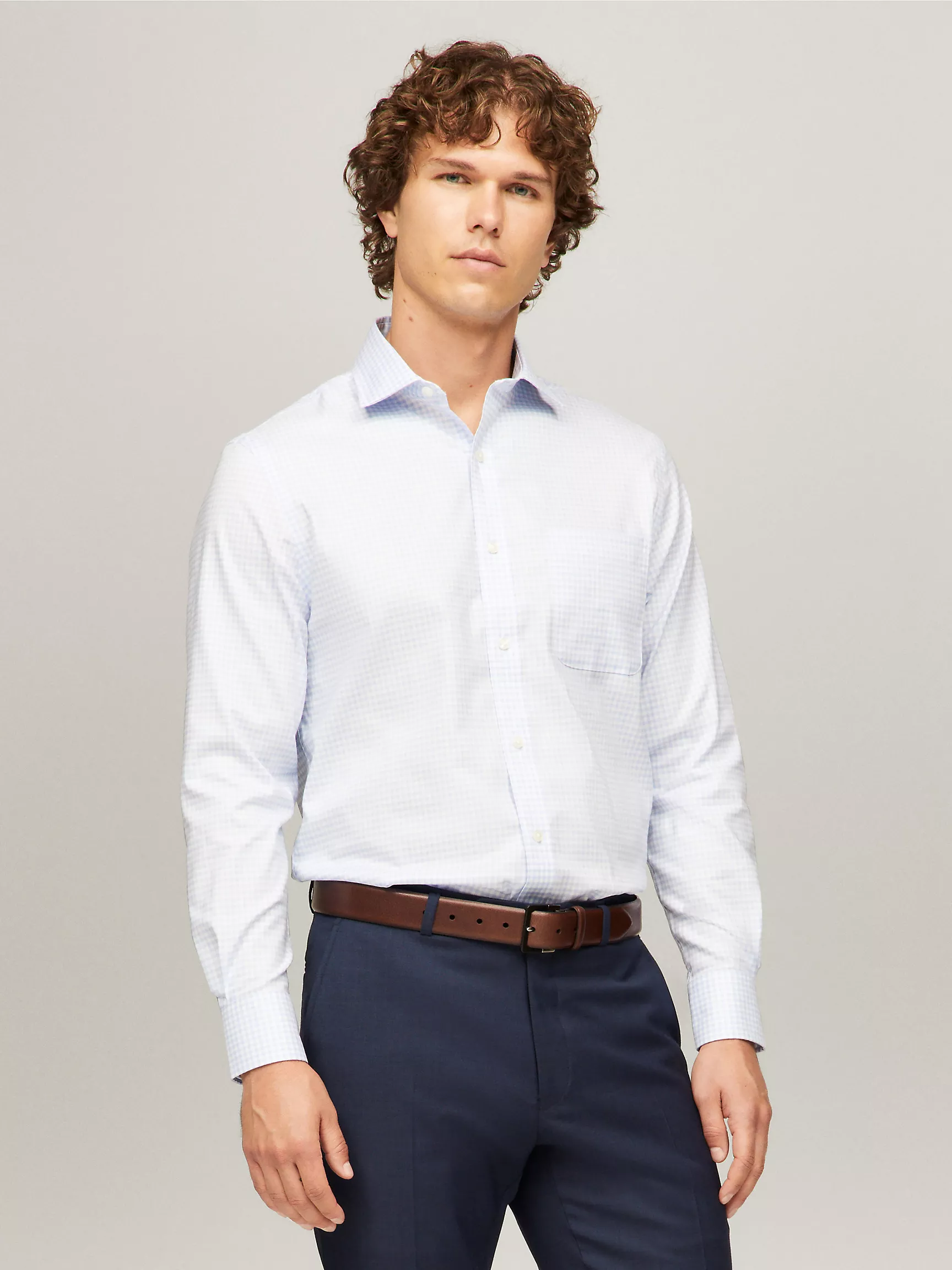 Мужская рубашка Tommy Hilfiger, Стандартная рубашка THFlex в клетку