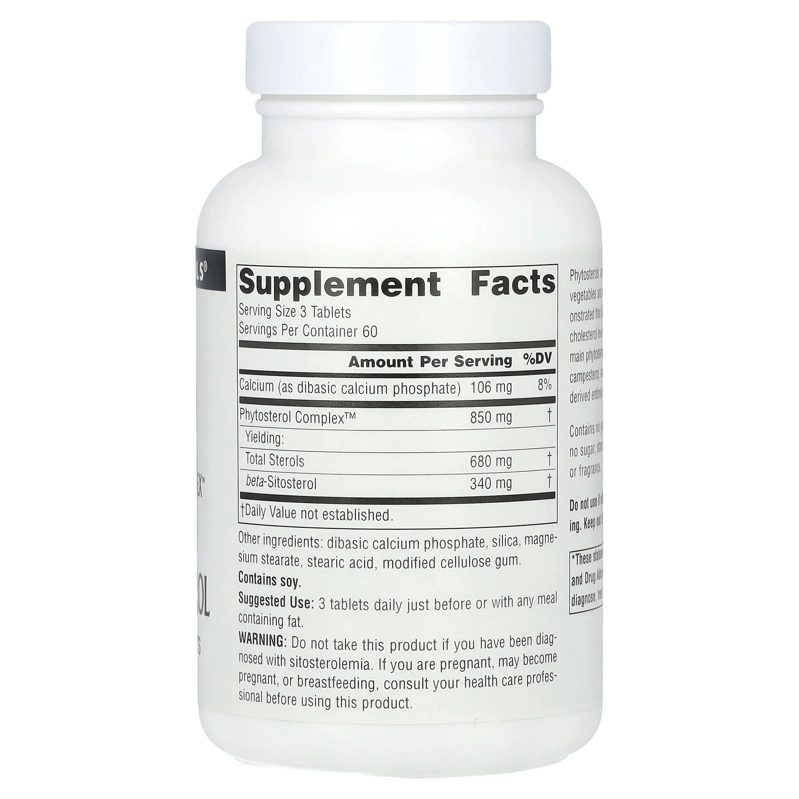 Source Naturals, комплекс фитостеролов с бета-ситостеролом, 340 мг, 180 таблеток (113 мг в 1 таблетке)