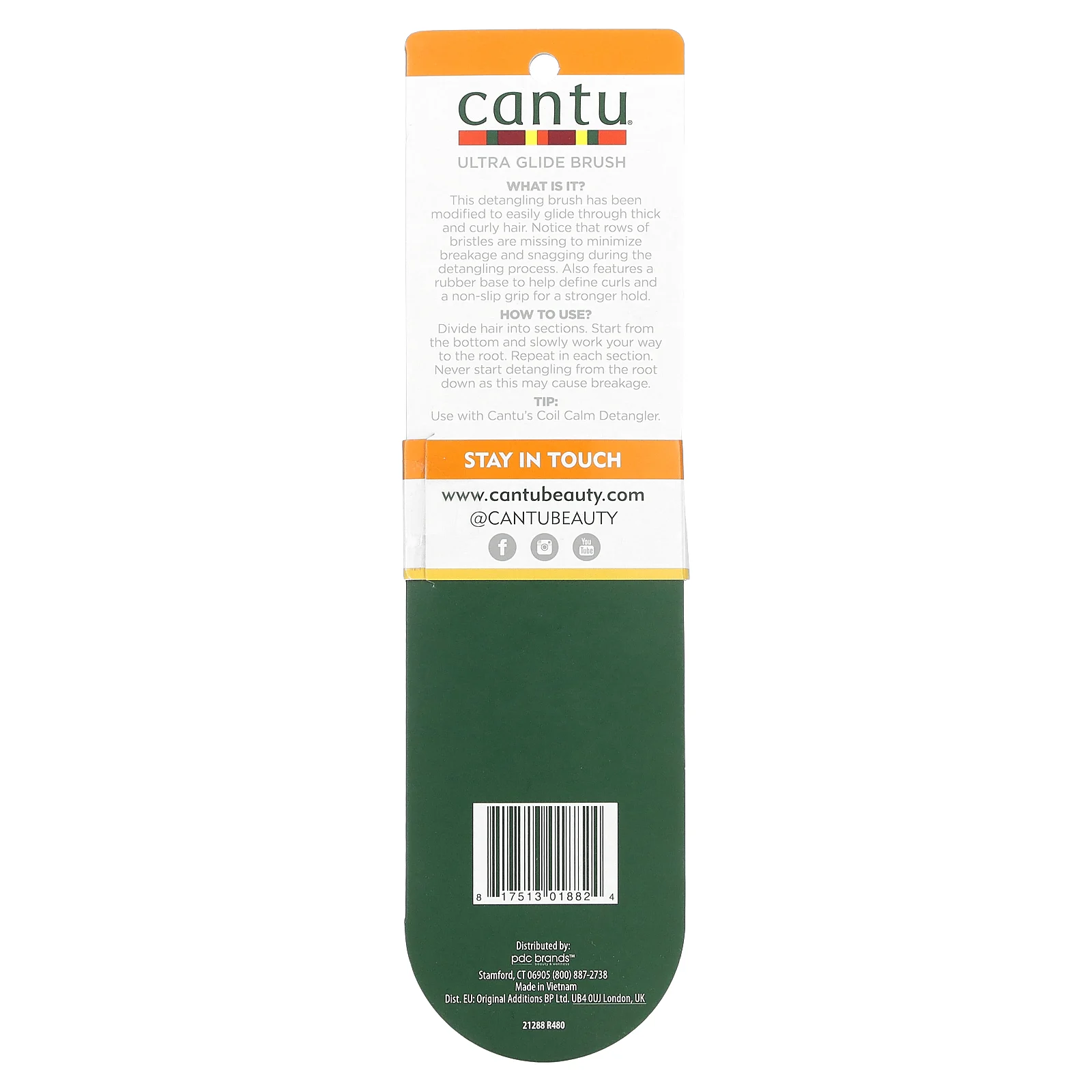 Cantu, Detangle, кисть для скольжения, 1 шт.