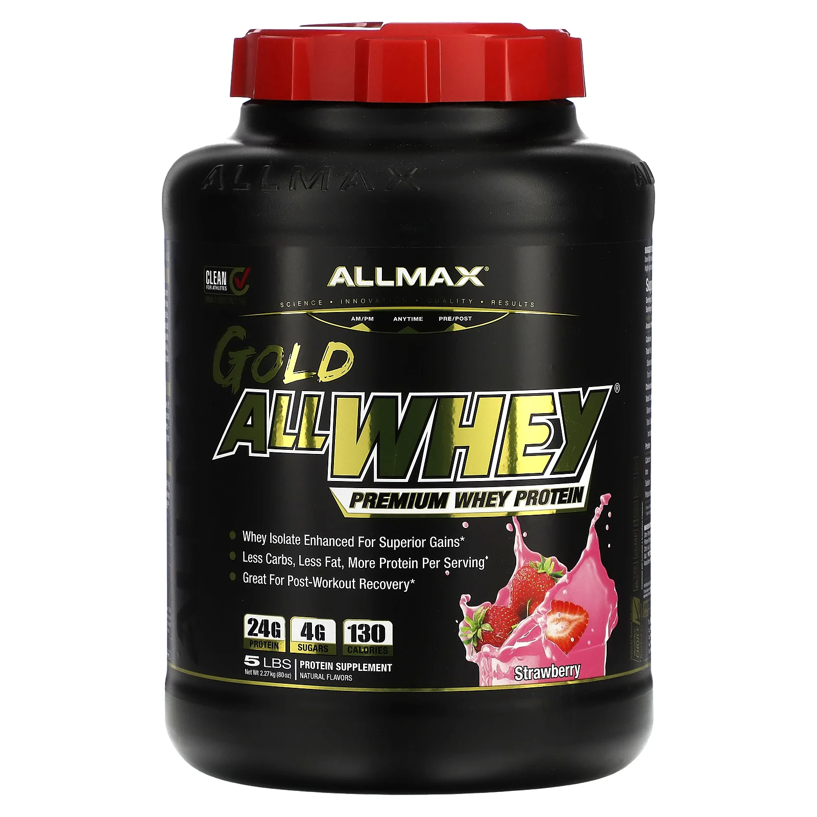ALLMAX, AllWhey Gold, сывороточный протеин премиального качества, со вкусом клубники, 2,27 кг (5 фунтов)