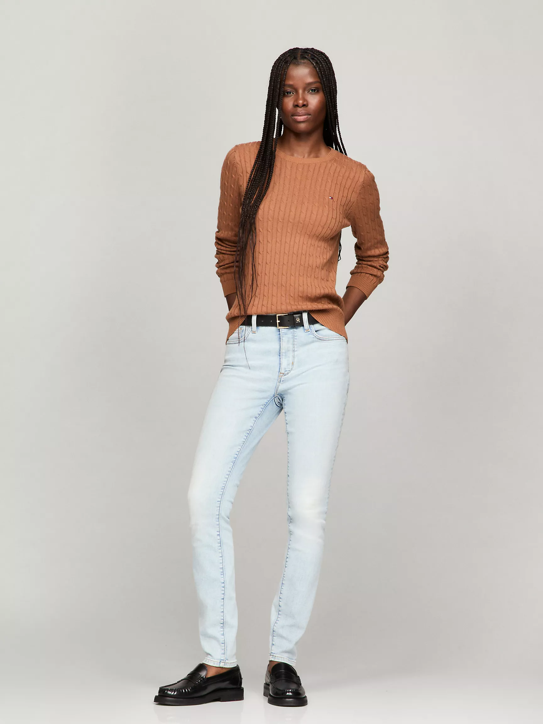 Женский свитер Tommy Hilfiger, Свитер с длинным рукавом и узором "косы"