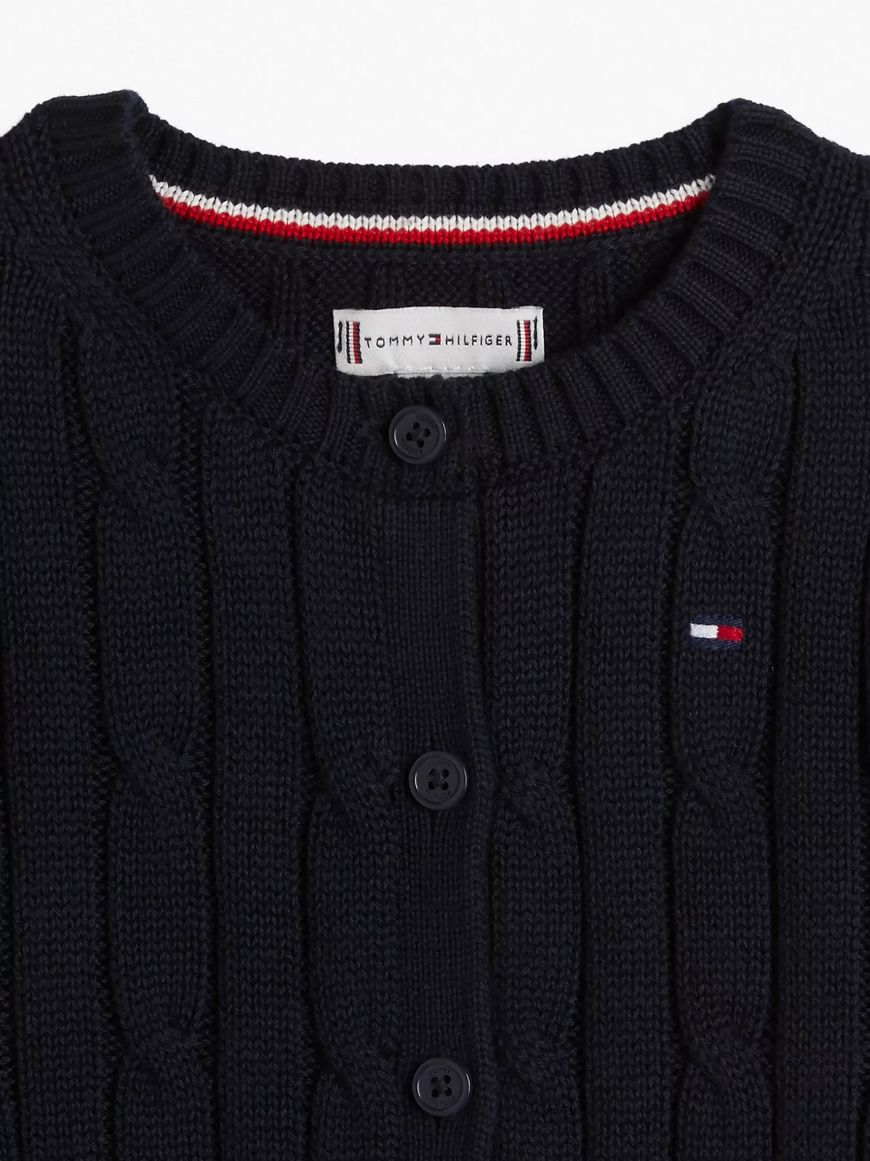 Детский свитер Tommy Hilfiger, Детский кардиган с узором "косы"