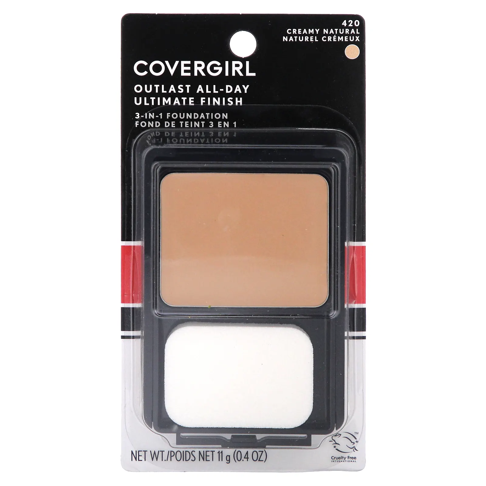 Covergirl, Outlast All-Day Ultimate Финиш, тональный крем 3 в 1, оттенок 420 Creamy Natural, 11 г (0,4 унции)