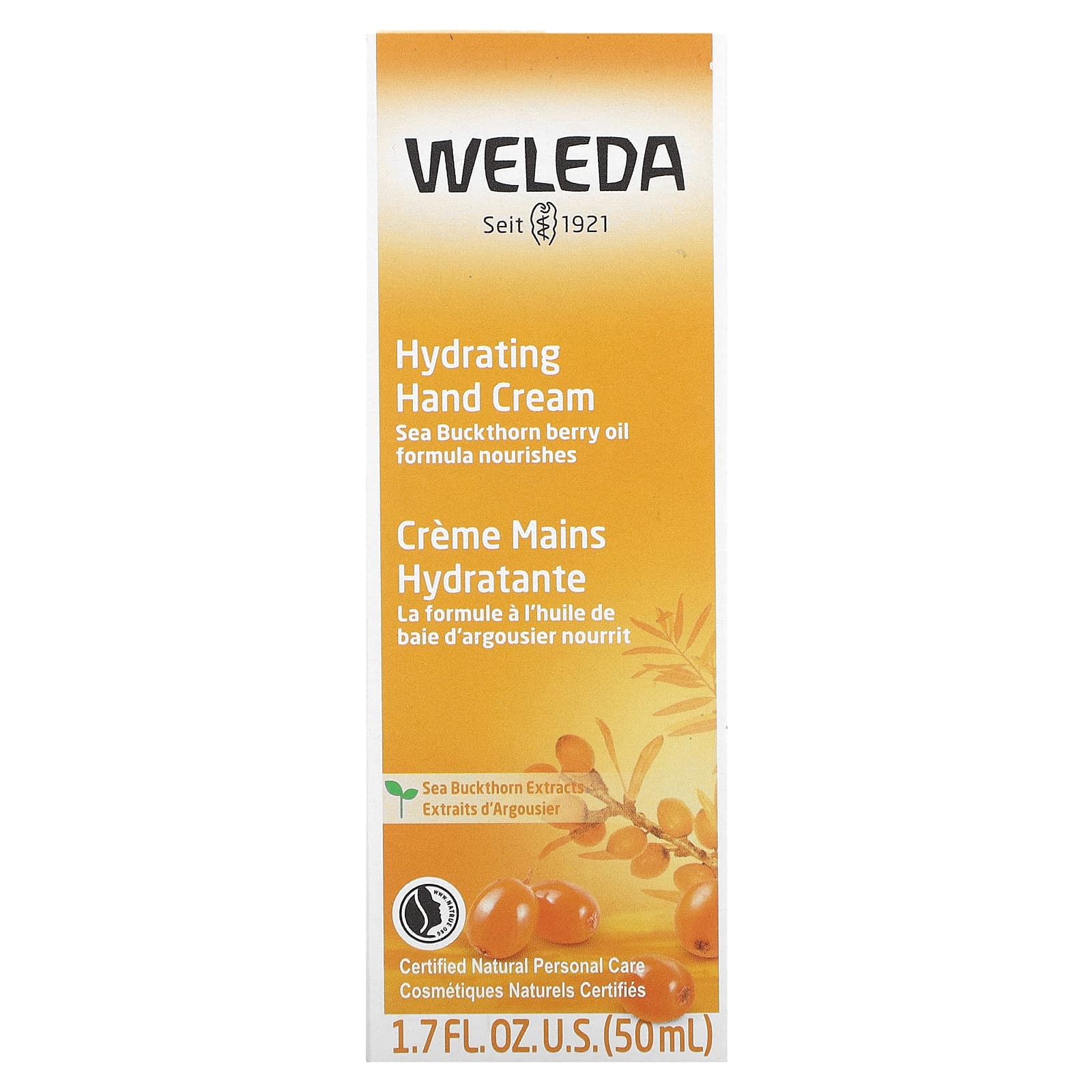Weleda, Увлажняющий крем для рук, экстракты облепихи, 50 мл (1,7 жидк. Унции)