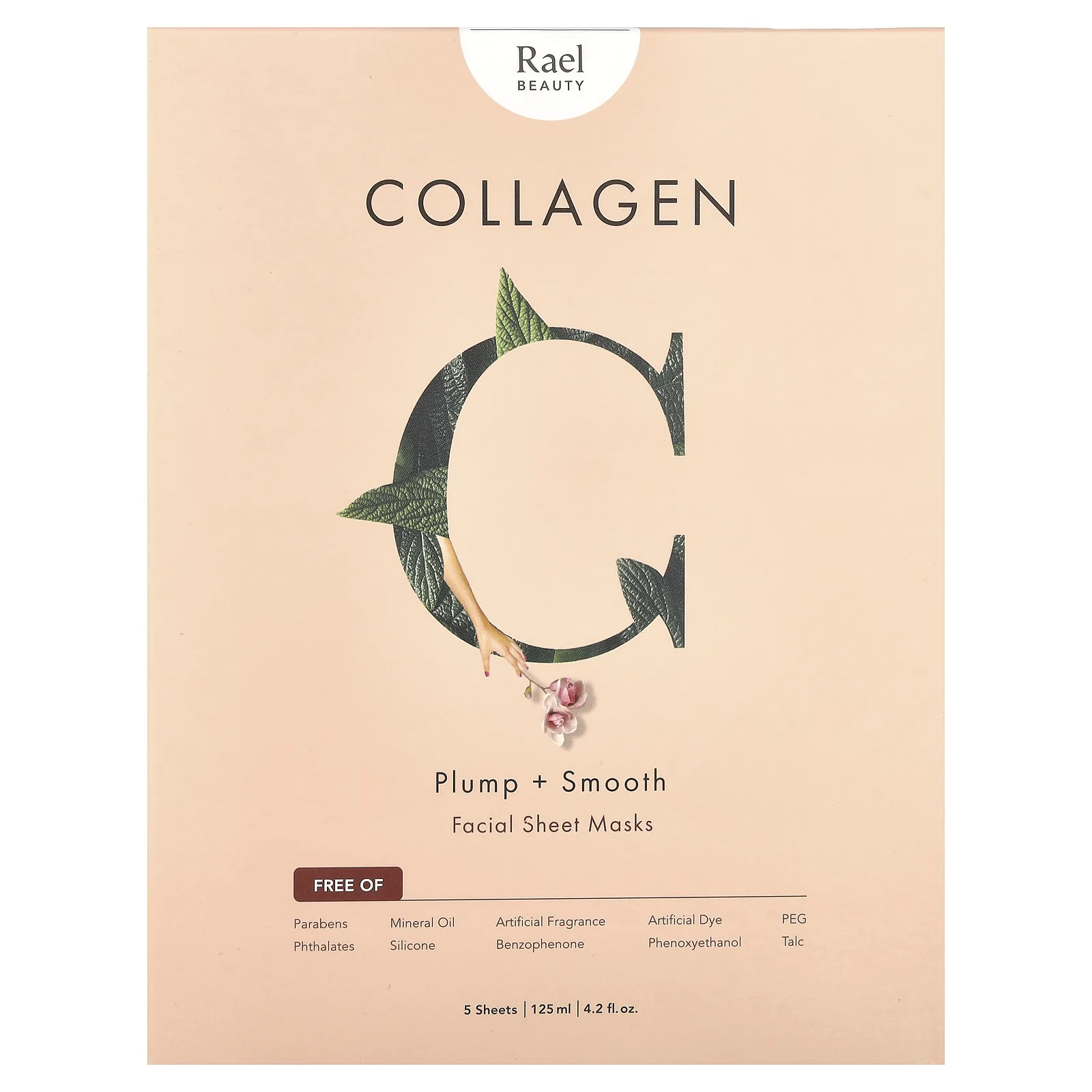 Rael, Beauty, коллагеновые тканевые маски для лица, 5 шт., По 25 мл (0,84 жидк. унц.)