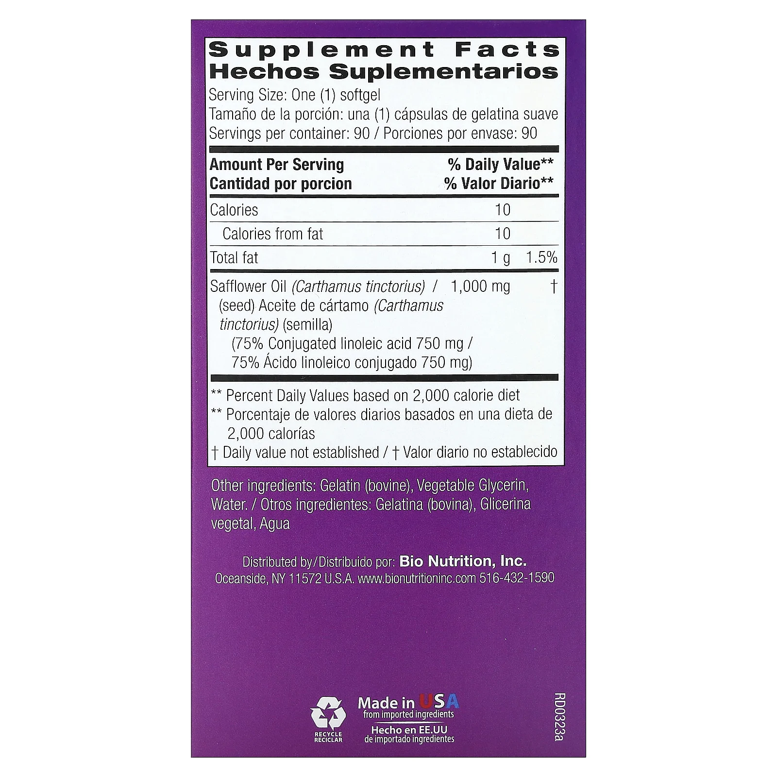 Bio Nutrition, Сафлор`` 90 мягких таблеток