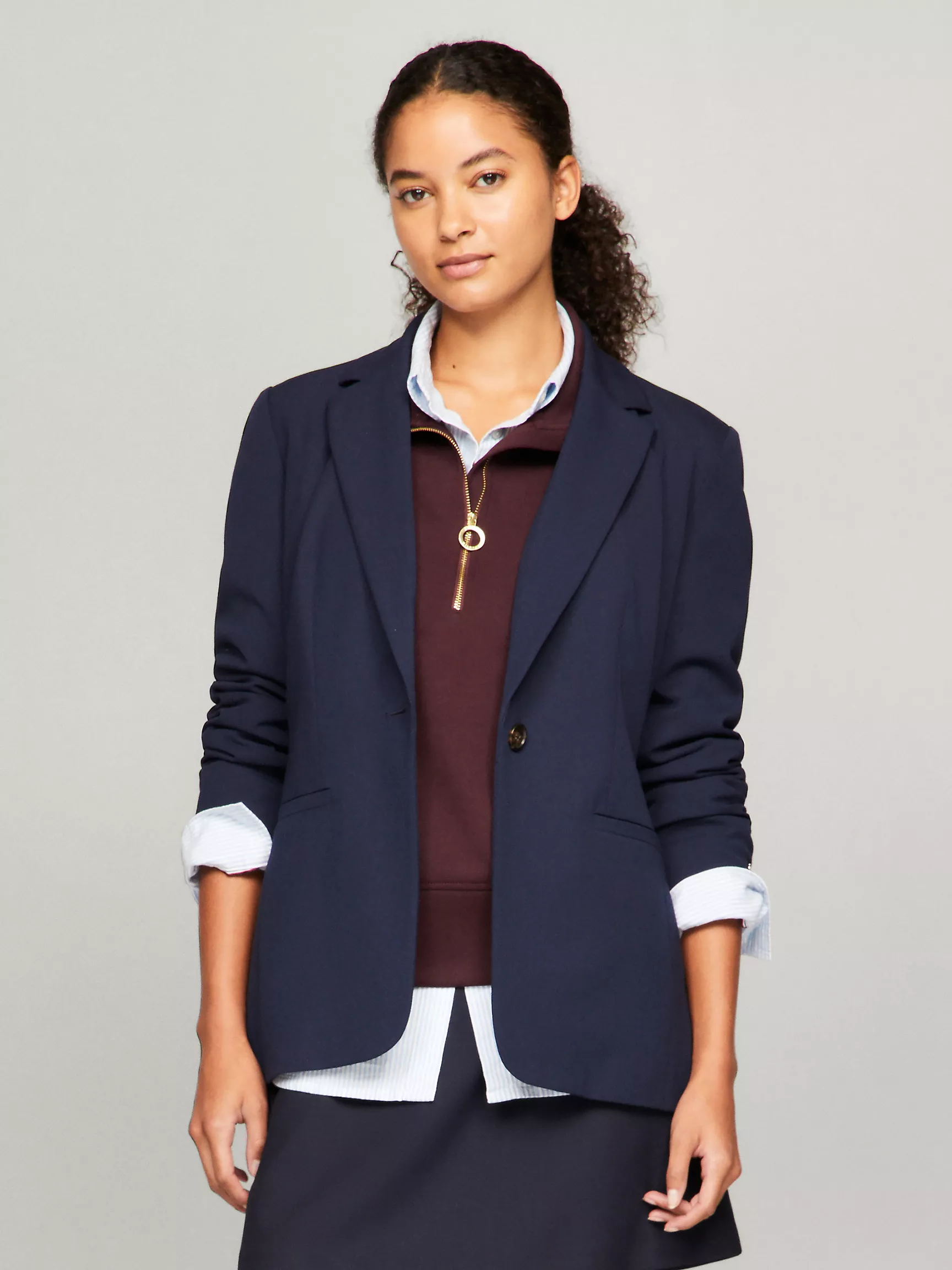 Женский пиджак Tommy Hilfiger, Однотонный пиджак на одной пуговице