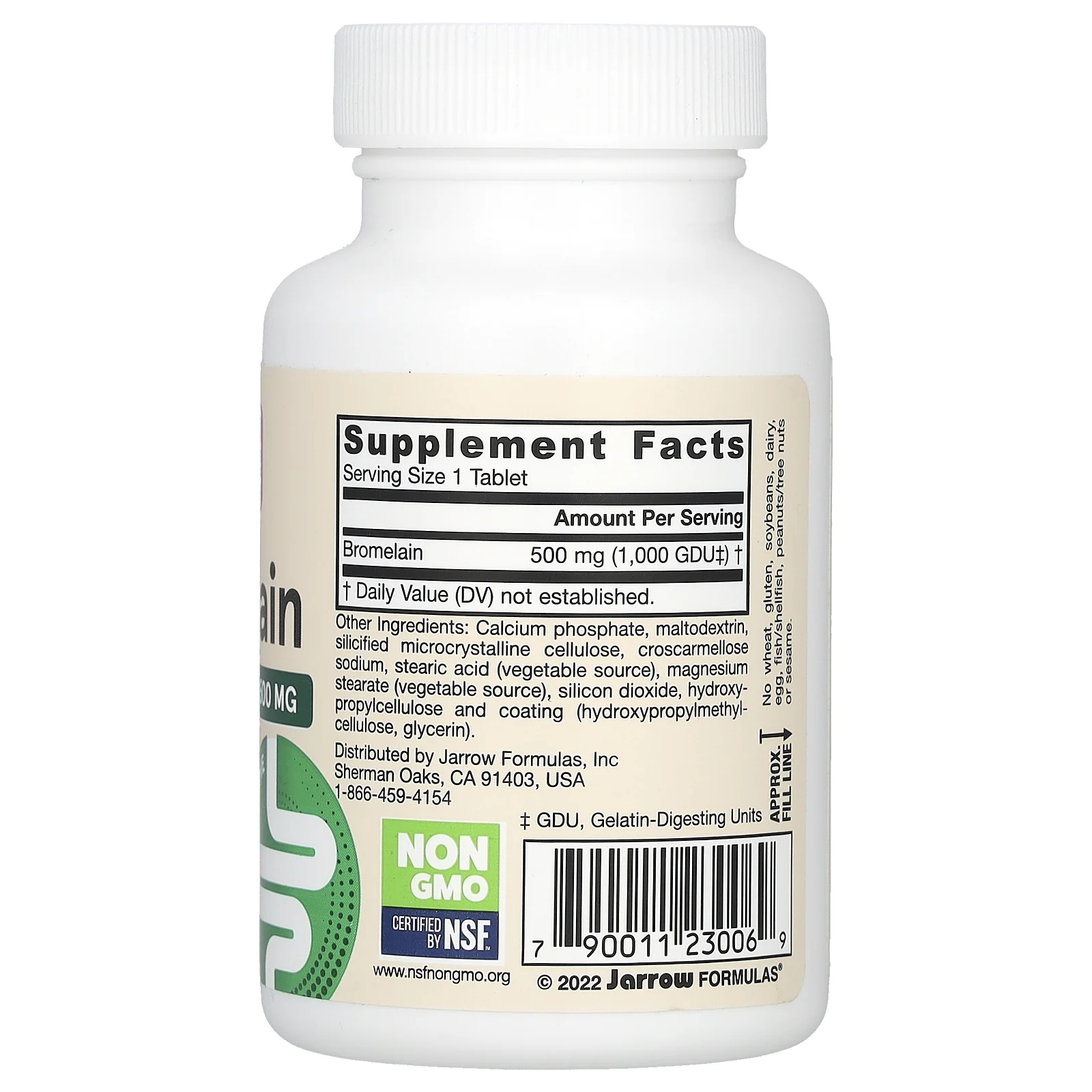 Jarrow Formulas, веганский бромелаин, 500 мг, 60 таблеток