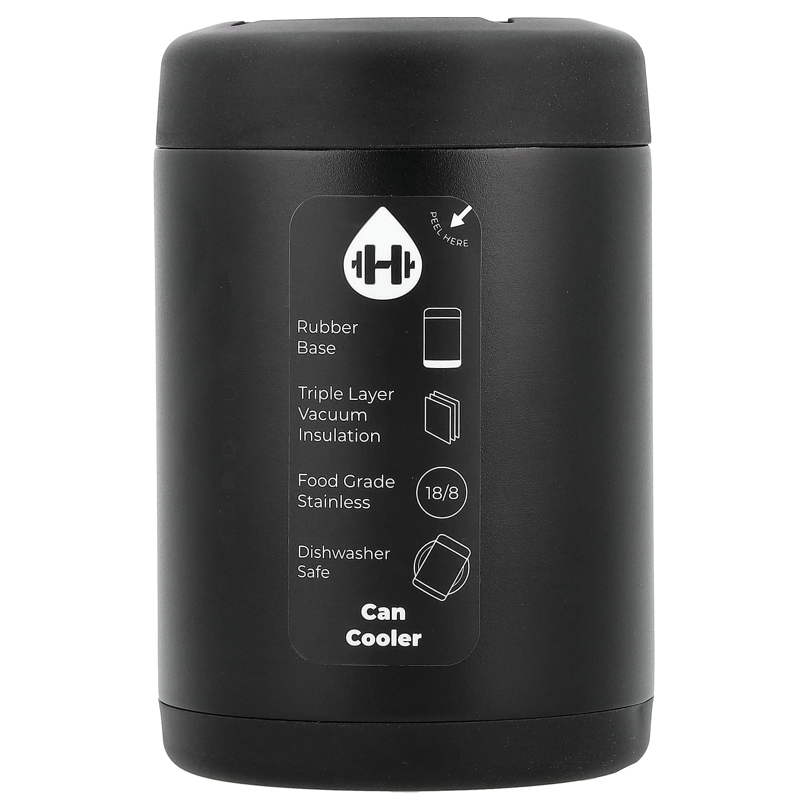 HydroJug, Охладитель для стандартных банок, черный, 12 унций