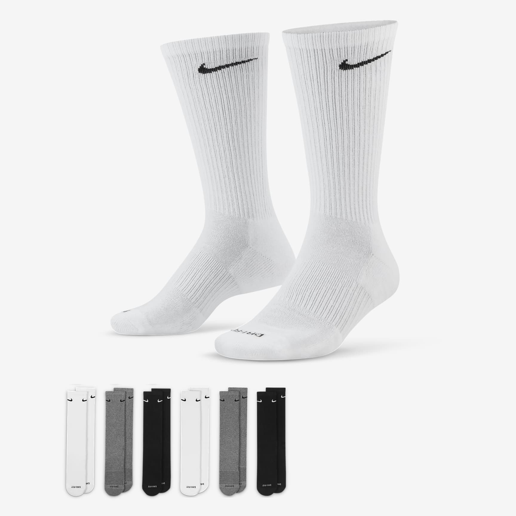 Nike Everyday Plus Cushioned Training Crew Socks (6 Pairs)