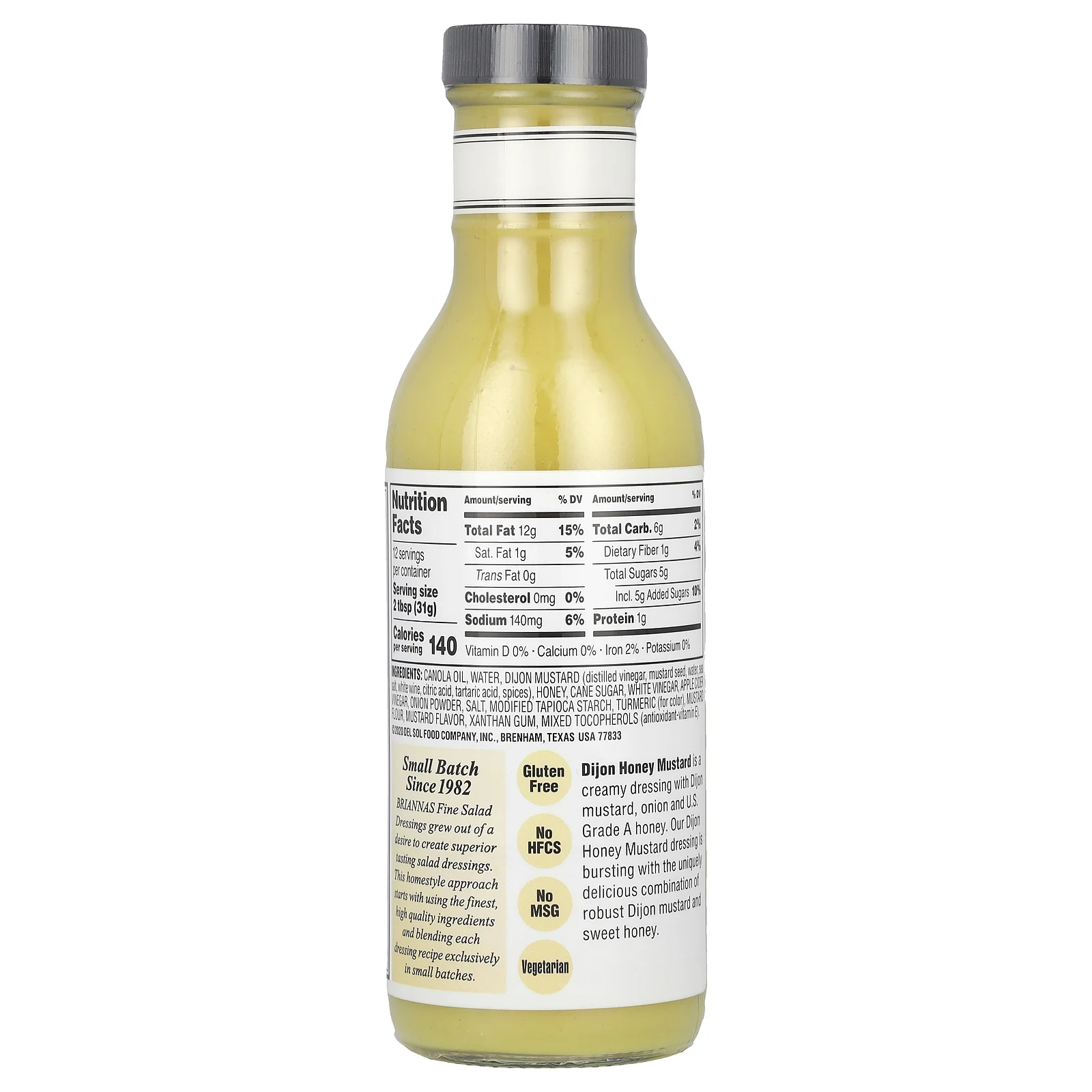 Briannas, Home Style, дижонская горчица с медом, 355 мл (12 жидких унций)