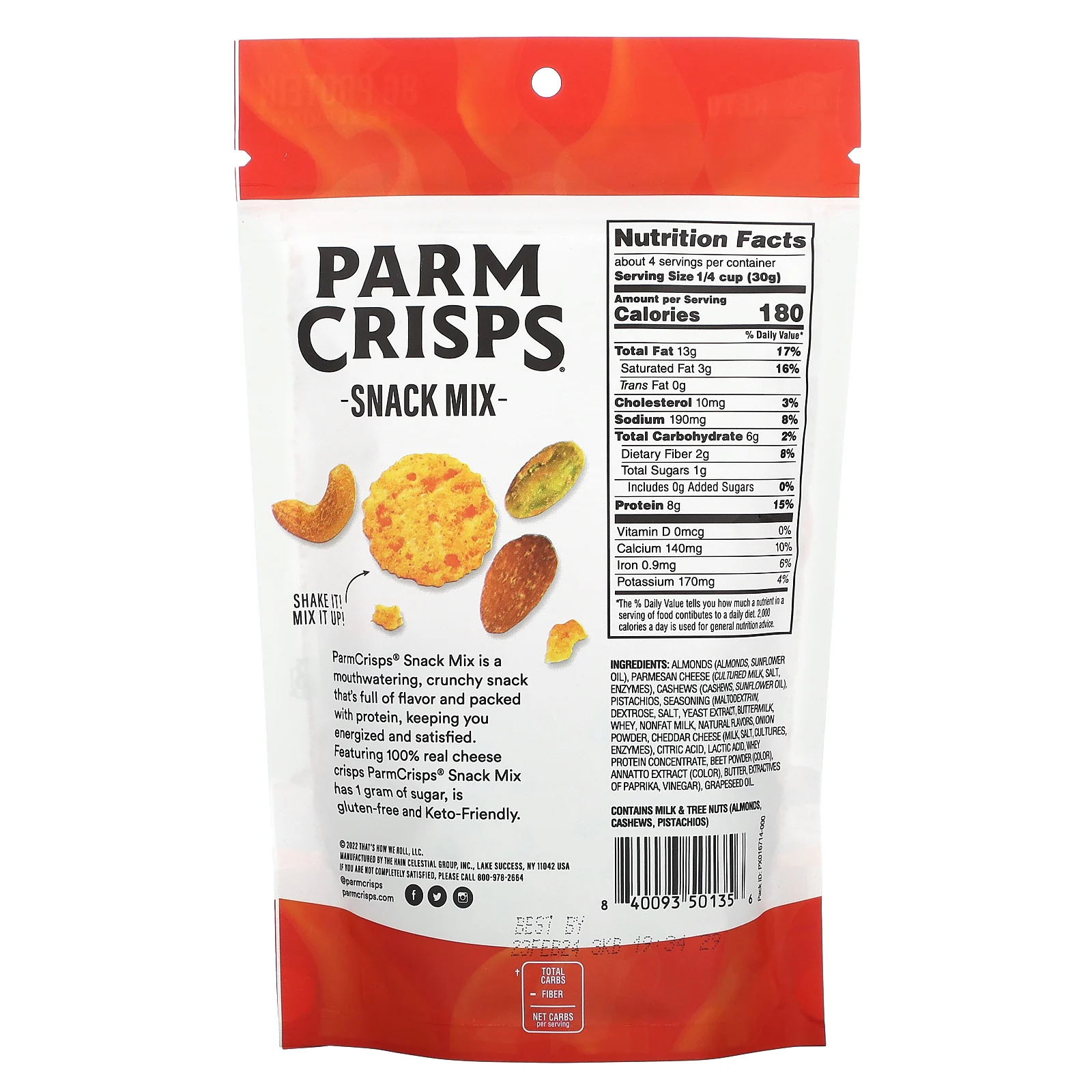 ParmCrisps, смесь для снеков, Screamin' Hot, 113 г (4 унции)