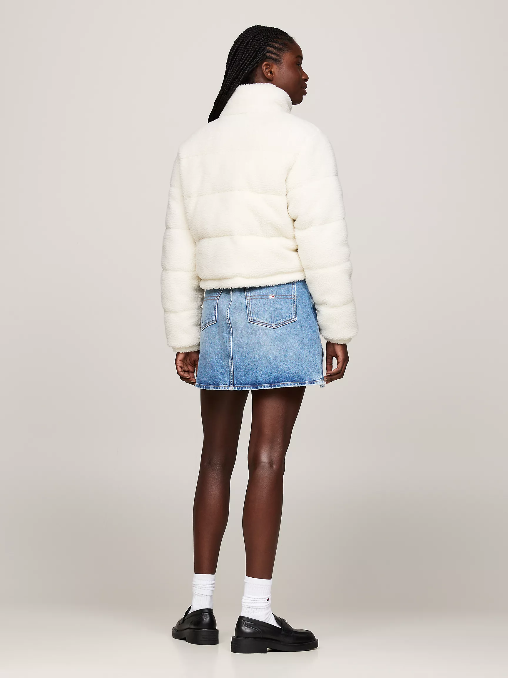 Женская куртка Tommy Hilfiger, Укороченный пуховик из плюшевого флиса