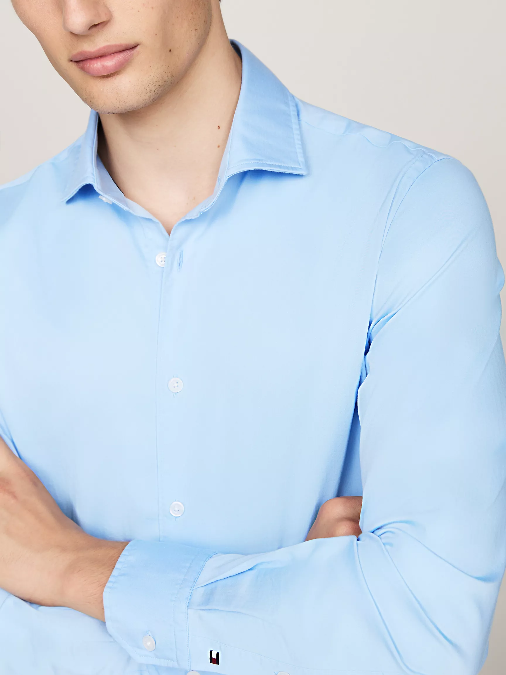 Мужская рубашка Tommy Hilfiger, Приталенная рубашка из поплина