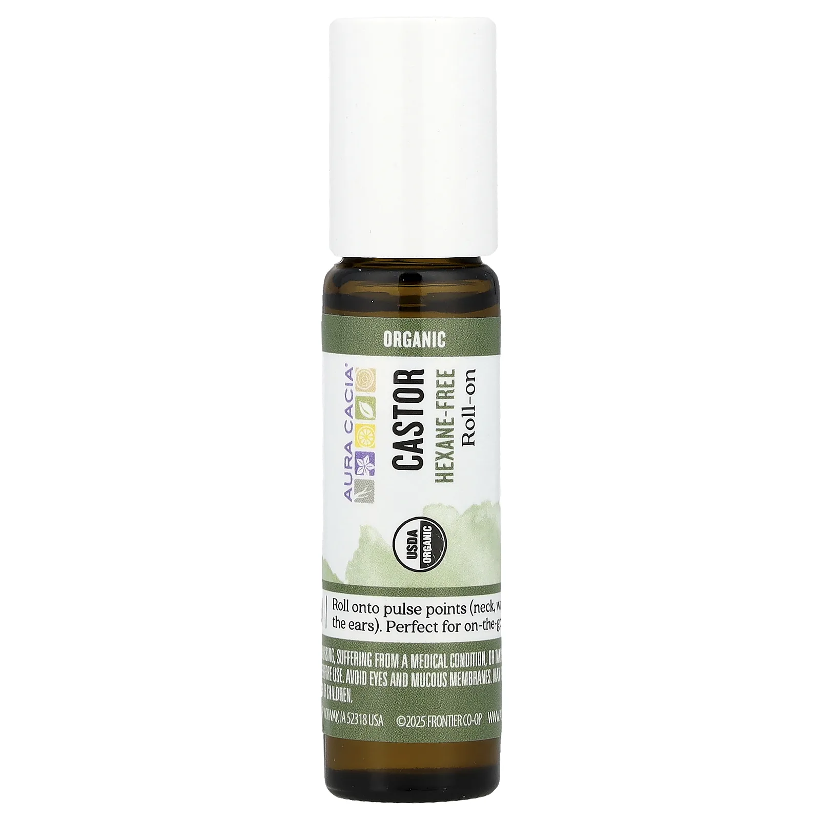 Aura Cacia, Roll-On, касторовое средство, 9,2 мл (0,31 жидк. Унции)