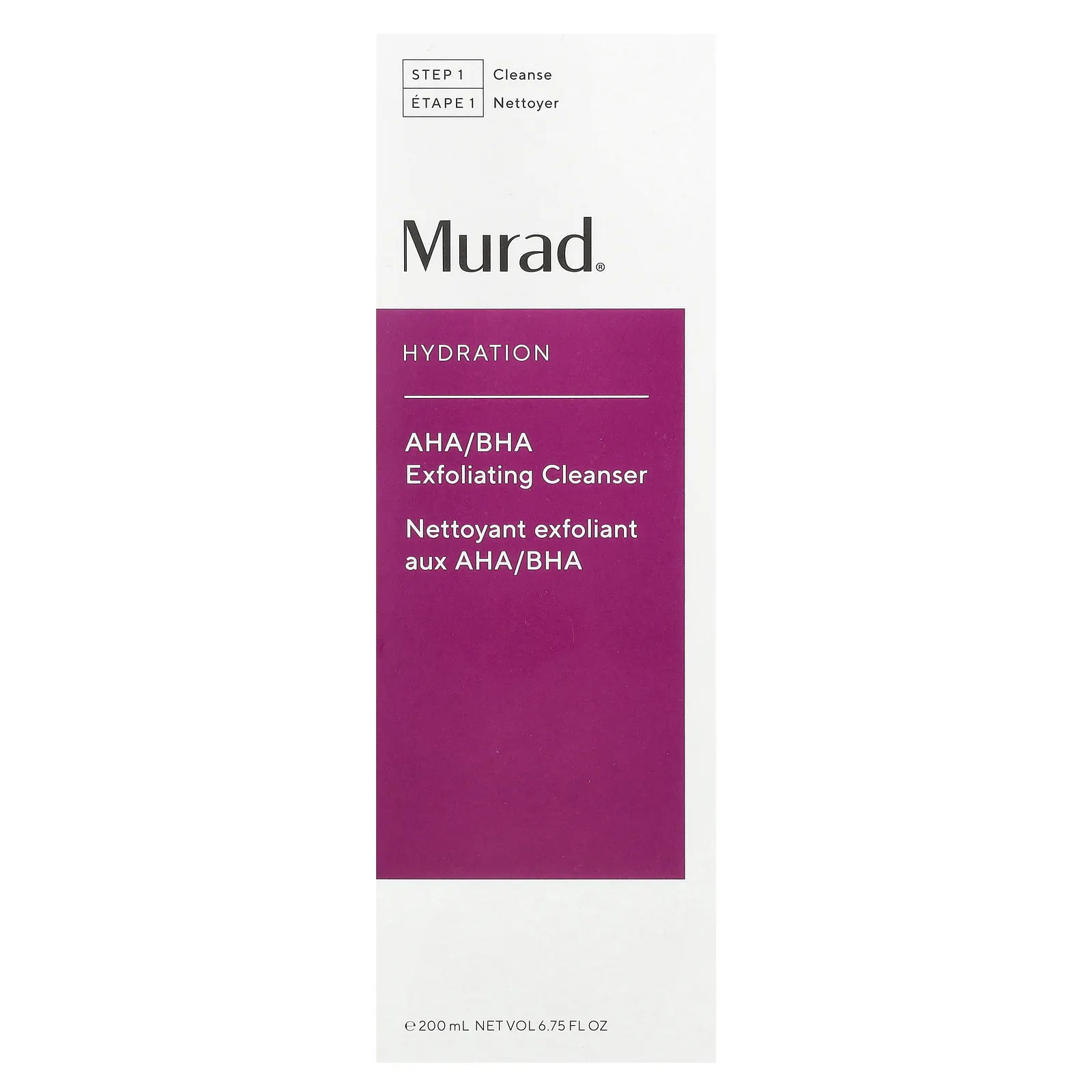 Murad, Hydration, отшелушивающее очищающее средство с AHA / BHA, 200 мл (6,75 жидк. Унции)