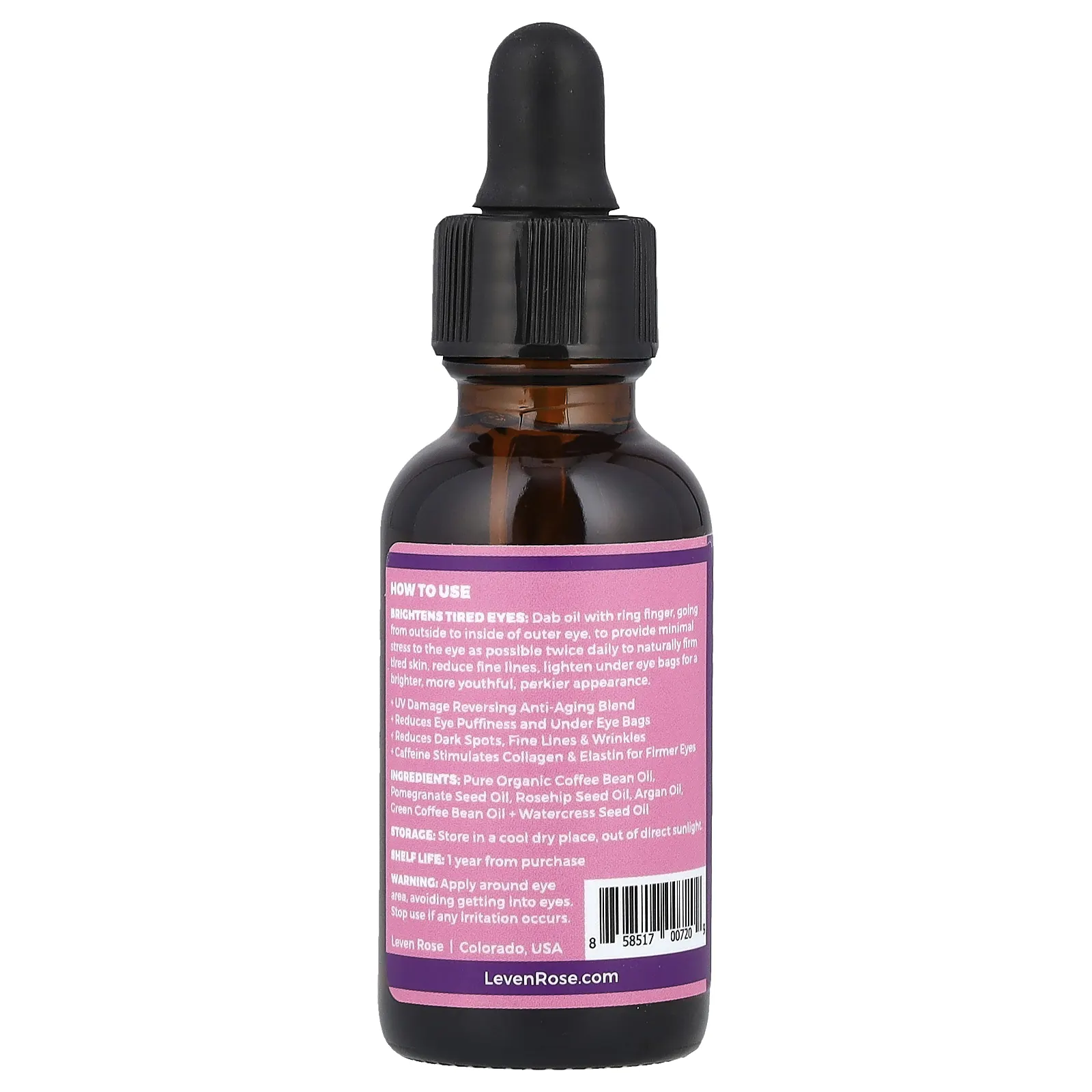 Leven Rose, кофейная сыворотка для лифтинга кожи вокруг глаз, 30 мл (1 жидк. унция)