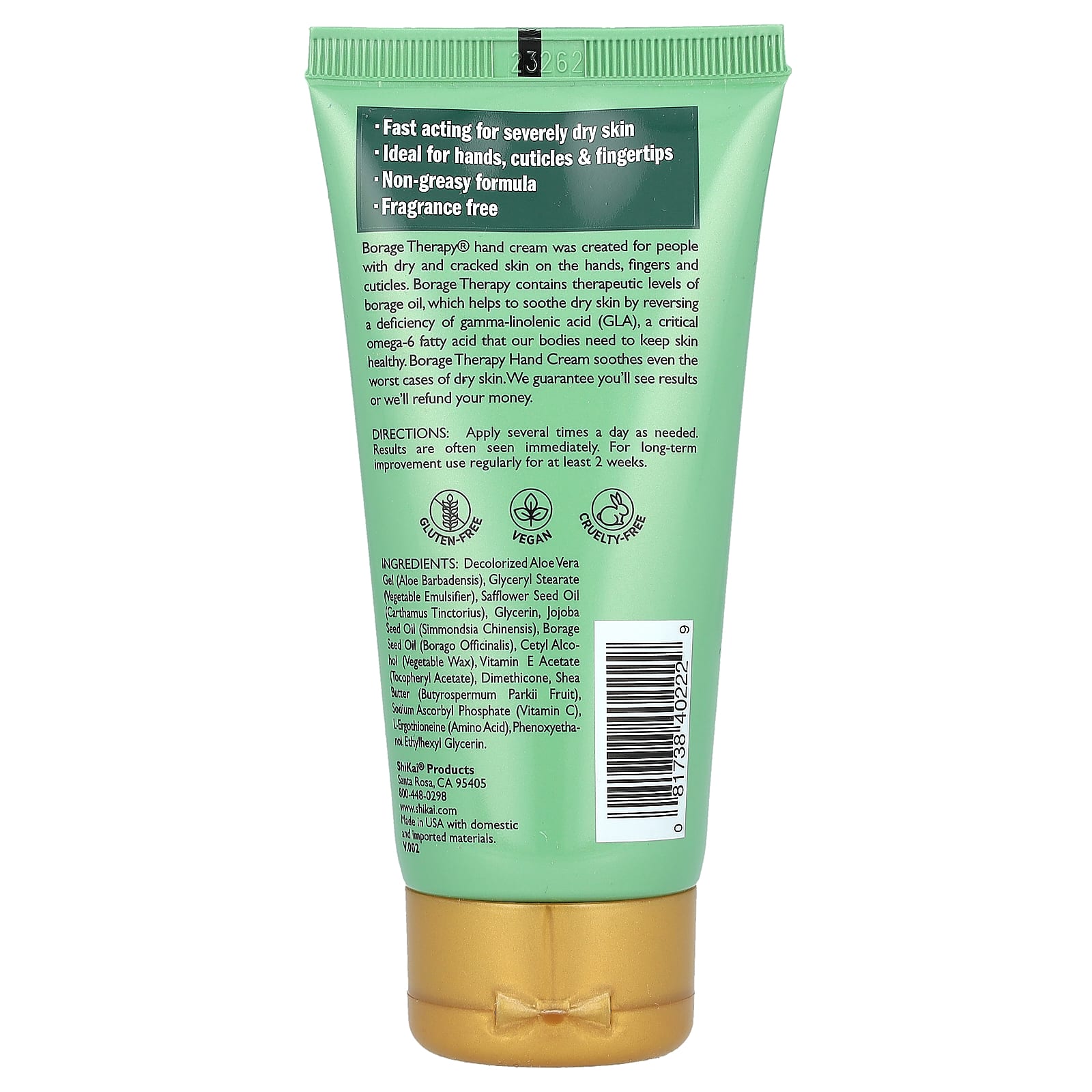 Shikai, Borage Therapy, крем для рук, без отдушки, 73 мл (2,5 жидк. унции)