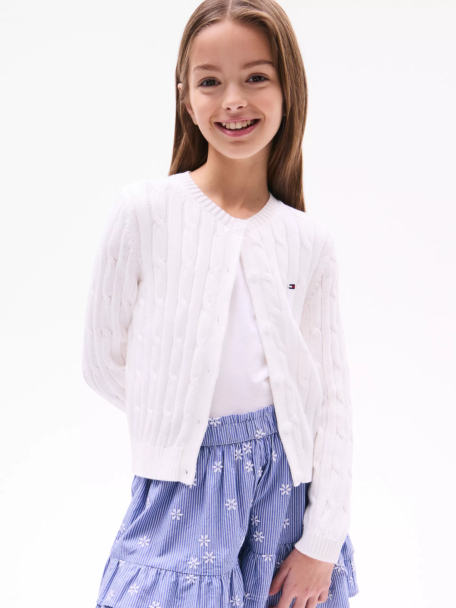 Свитер для девочки Tommy Hilfiger, Детский кардиган с узором "косы"