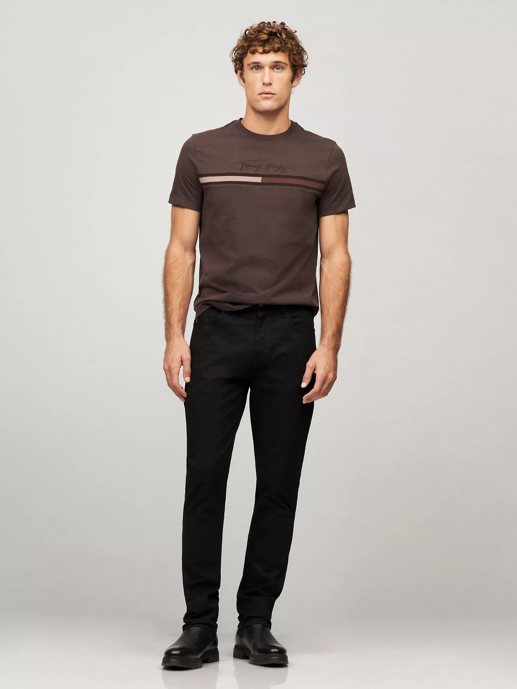 Мужская футболка Tommy Hilfiger, Футболка с тональным фирменным флаговым логотипом