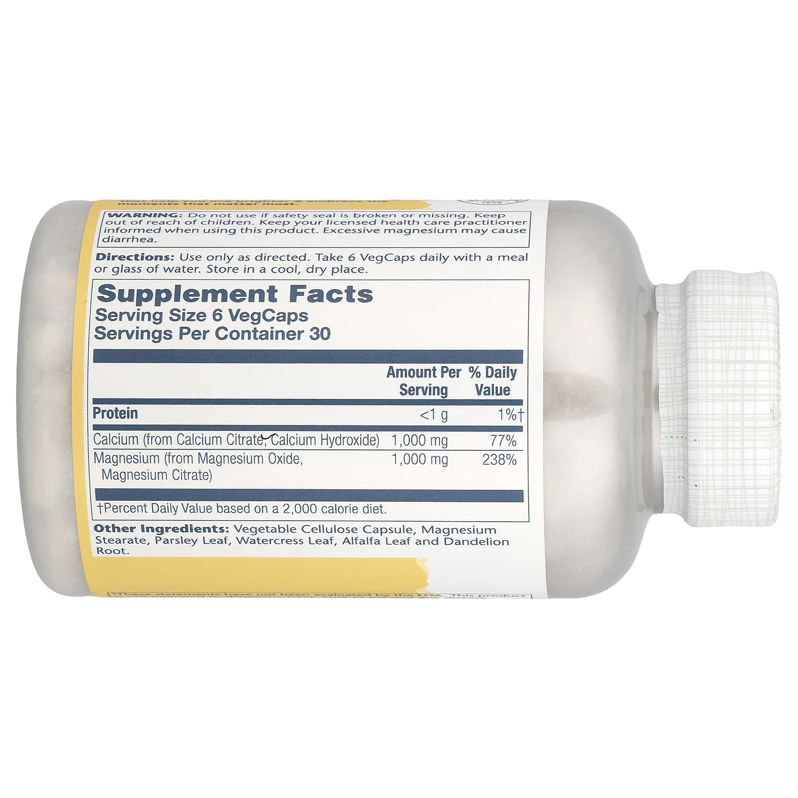 Solaray, цитрат кальция и магния, в соотношении 1:1, 180 капсул VegCap