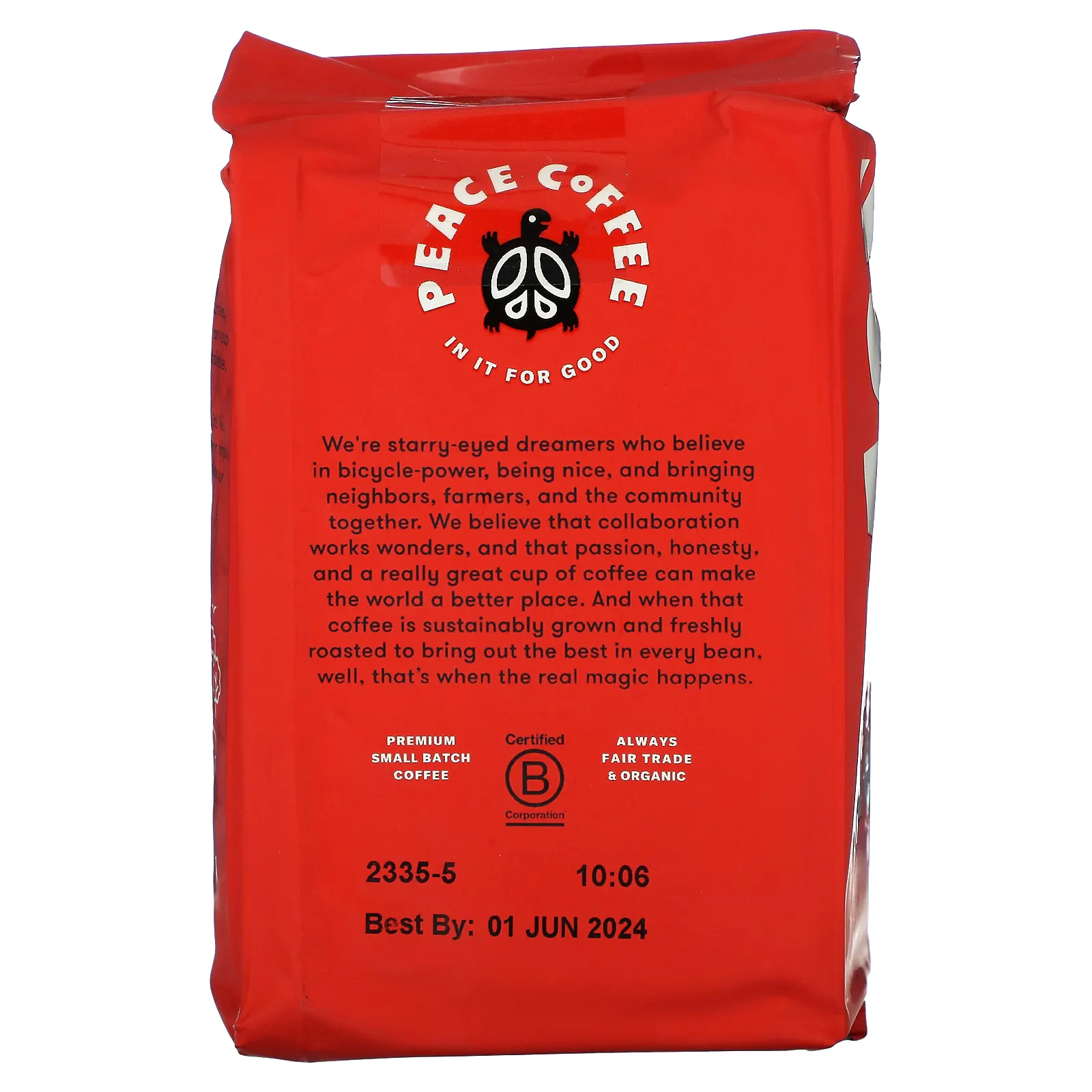 Peace Coffee, Organic French Roast, Signature Blend, Ground, Dark Roast, 12 oz (340 g)