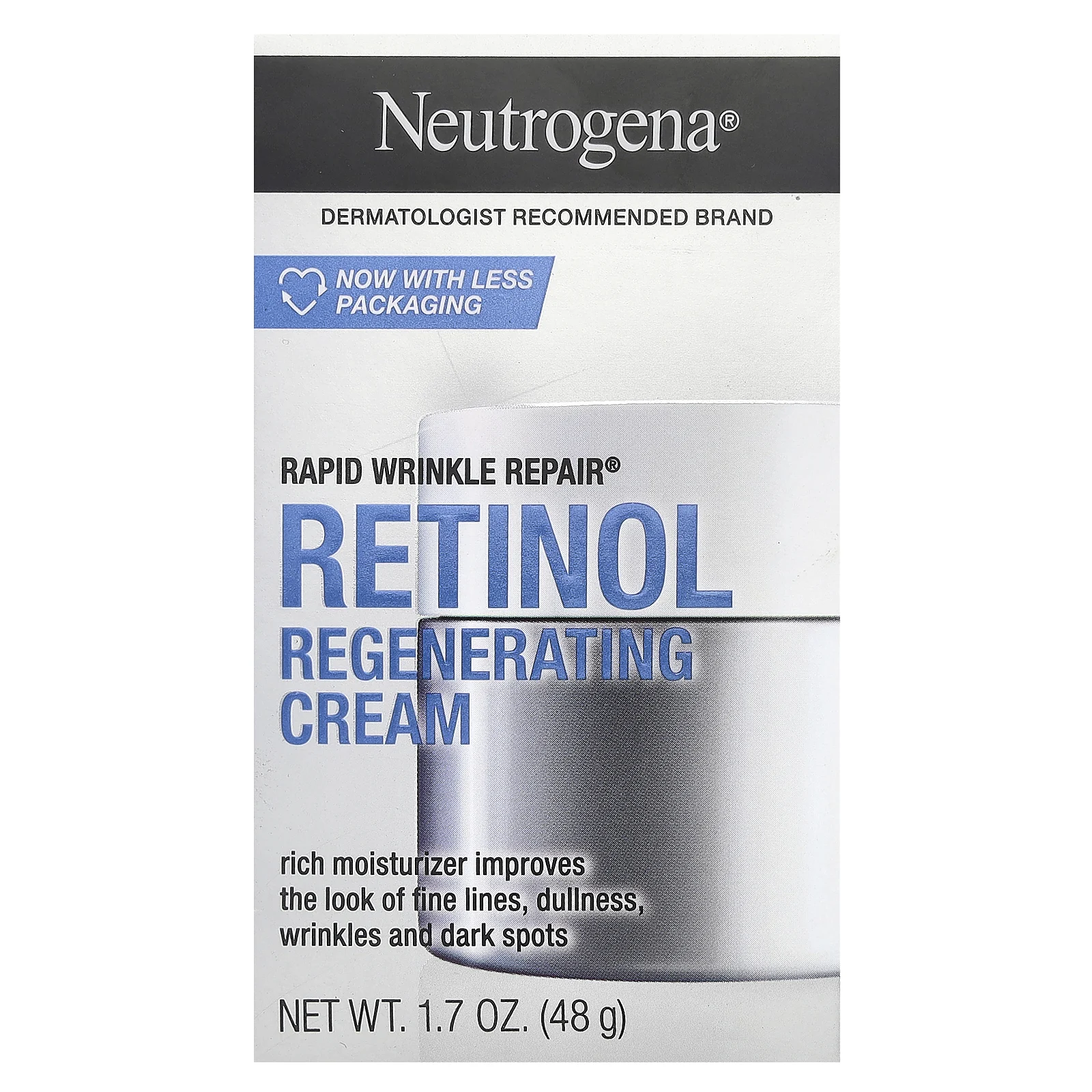 Neutrogena, Rapid Wrinkle Repair, восстанавливающий крем, 48 г (1,7 унции)