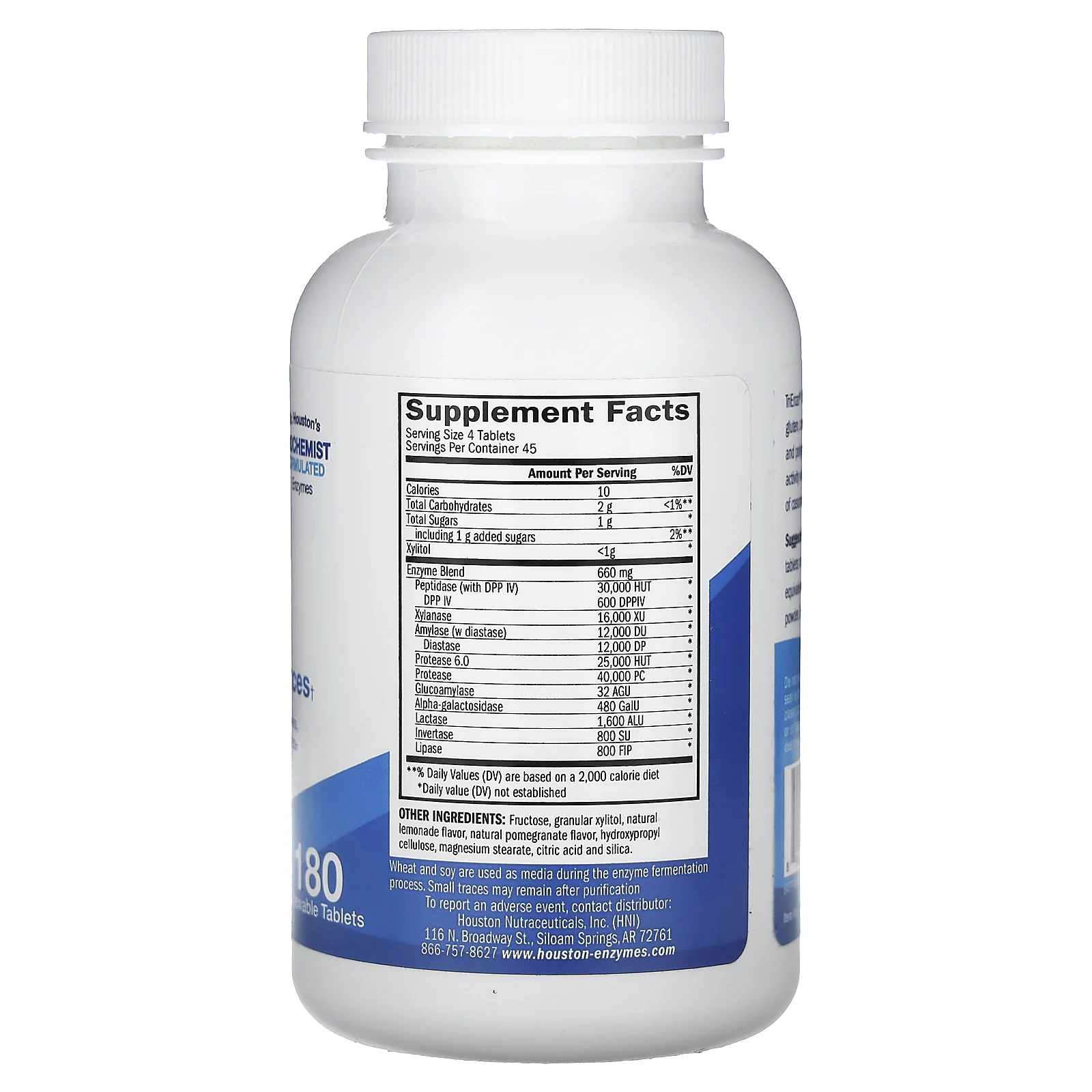 Houston Enzymes, Жевательные таблетки TriEnza, 180 жевательных таблеток