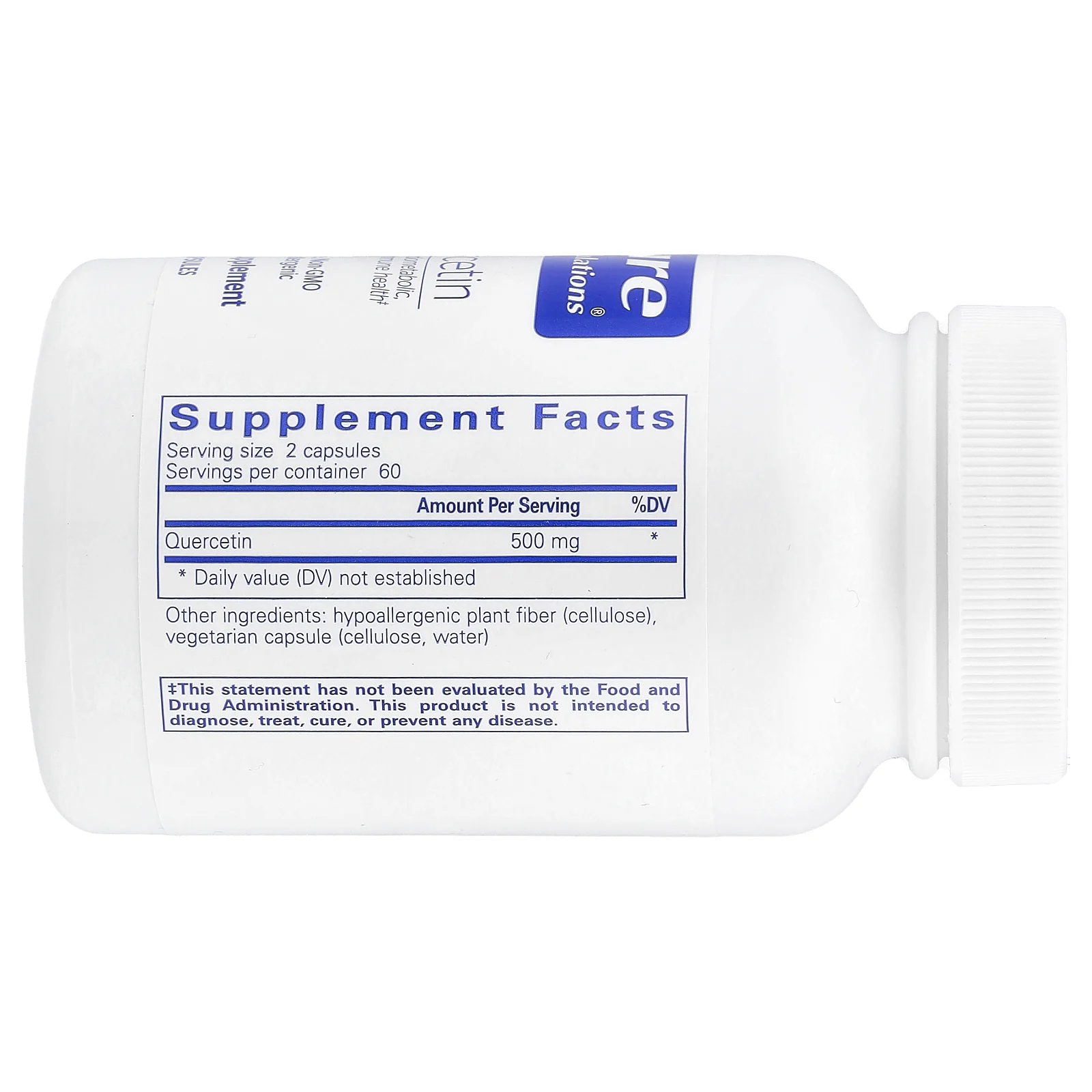 Pure Encapsulations, Кверцетин, 500 мг, 120 капсул (250 мг на капсулу)