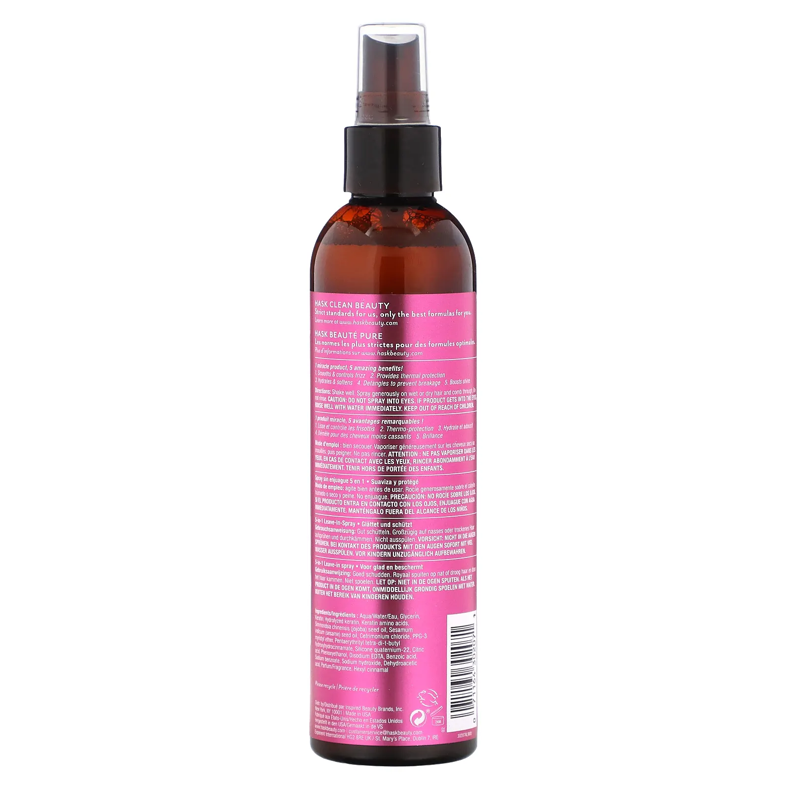 Hask Beauty, Keratin Protein, несмываемый спрей 5 в 1, 235 мл (8 жидк. Унций)