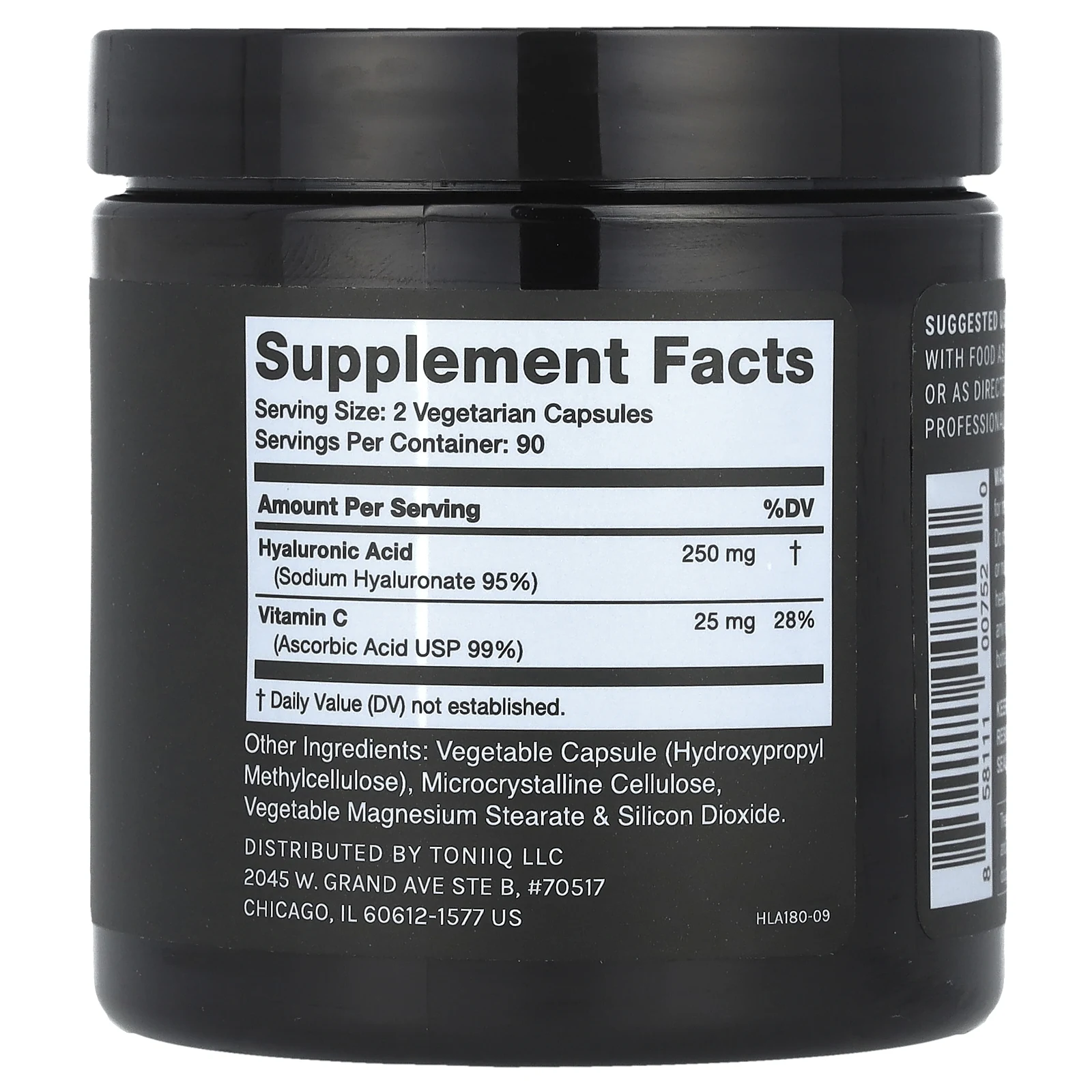Toniiq, Гиалуроновая кислота, 180 капсул
