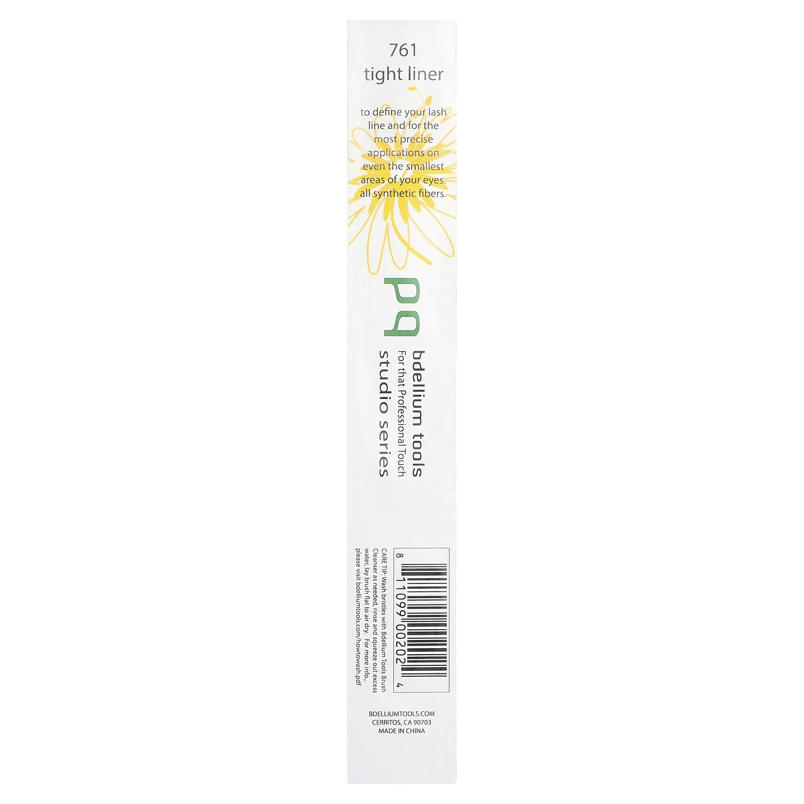 Bdellium Tools, Studio Series, кисть для нанесения плотной подводки, Eyes 761, 1 шт.