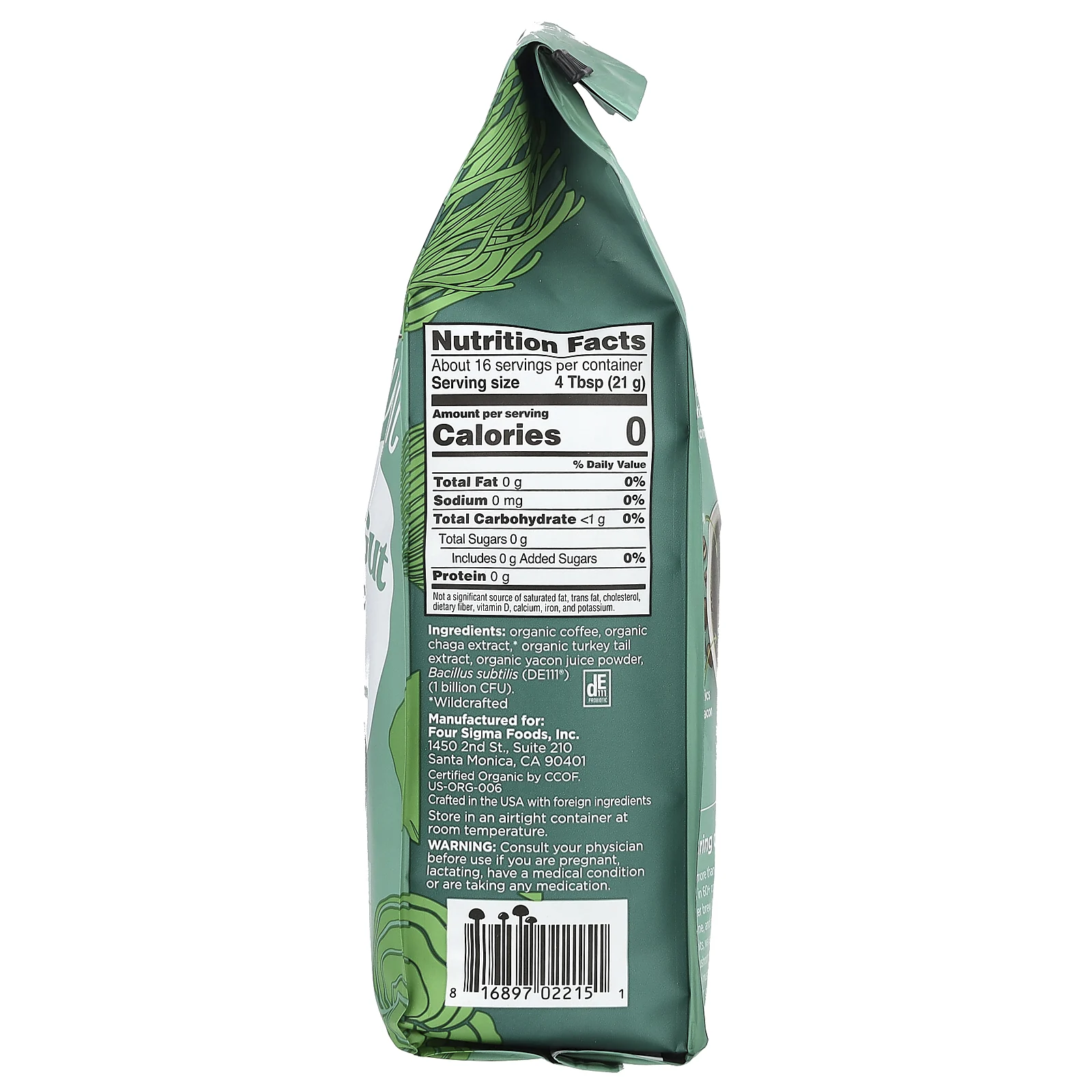 Four Sigmatic, Defend, молотый кофе с грибами и пробиотиками, средняя обжарка, 340 г (12 унций)