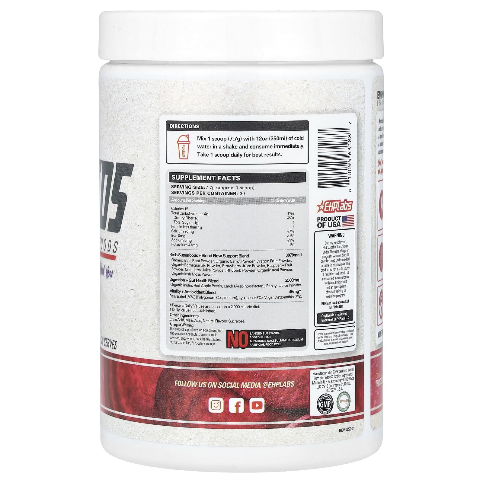 EHPlabs, OxyReds, Daily Red Superfoods, лесные ягоды, 231 г (8,15 унции)