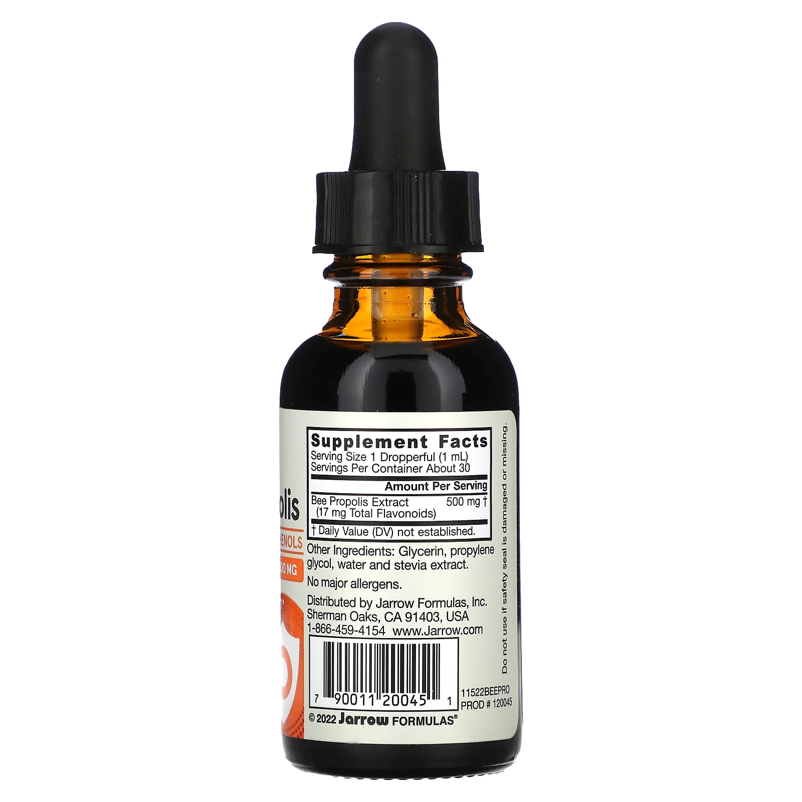 Jarrow Formulas, Пчелиный прополис, 500 мг, 29,6 мл (1 жидк. Унция)