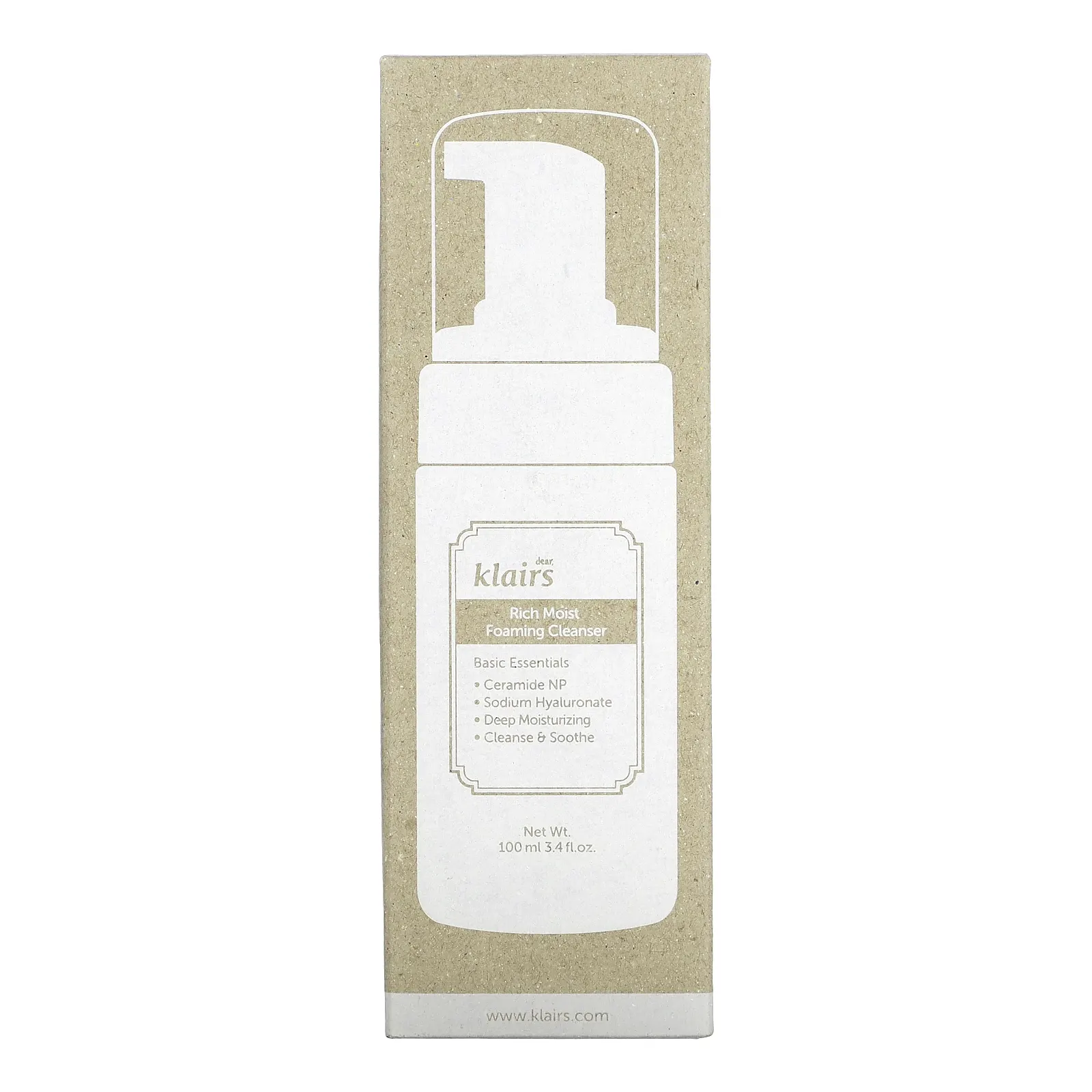 Dear, Klairs, Глубокое увлажняющее пенящееся очищающее средство, 3,4 ж. унц.(100 мл)