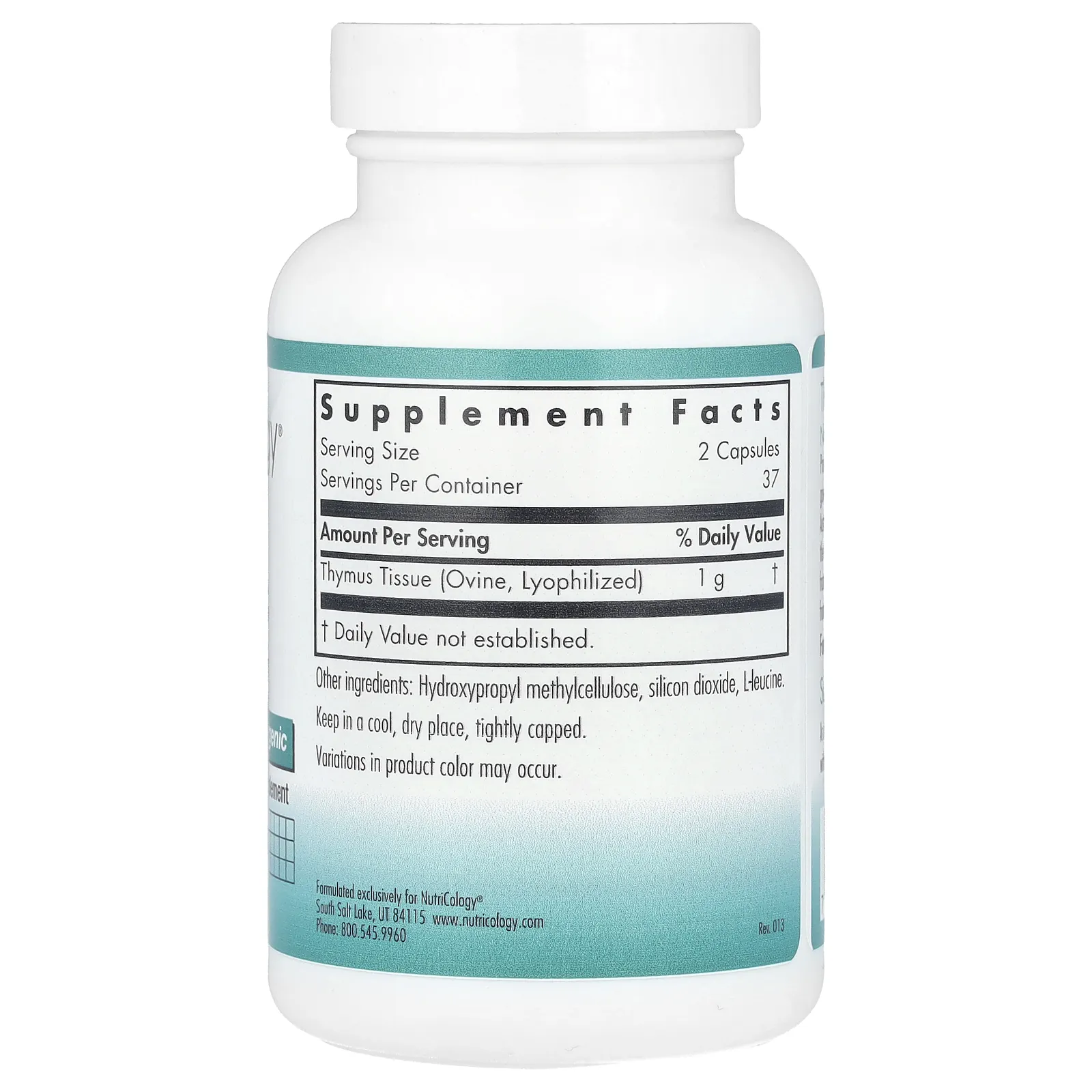 Nutricology, тимус, 75 вегетарианских капсул