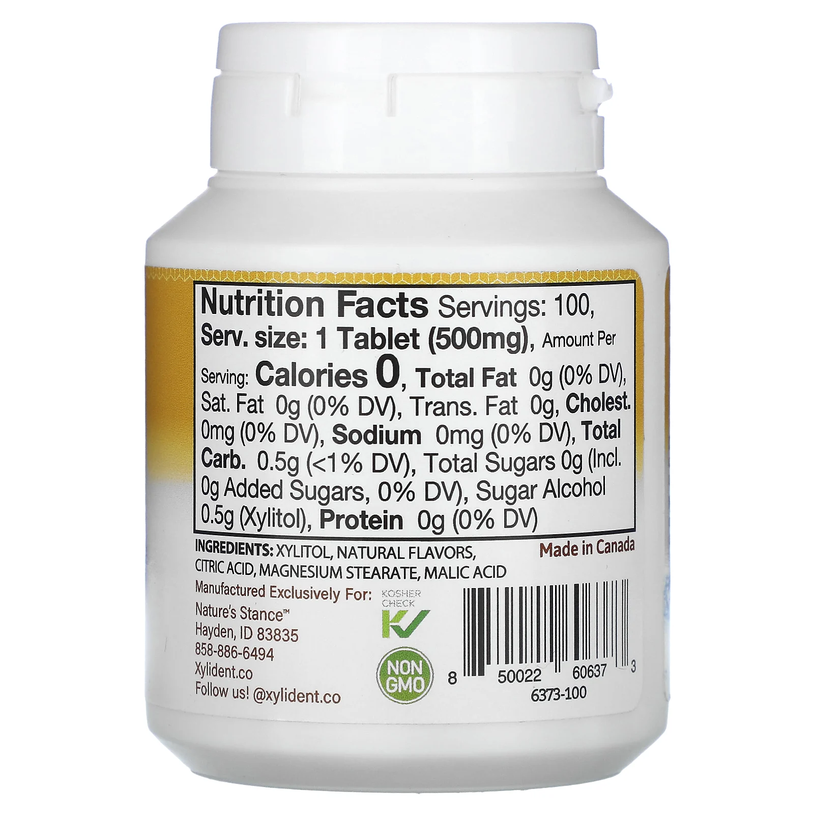 XyliDENT, Увлажняющие таблетки для сухости рта с ксилитолом, апельсин, 100 таблеток