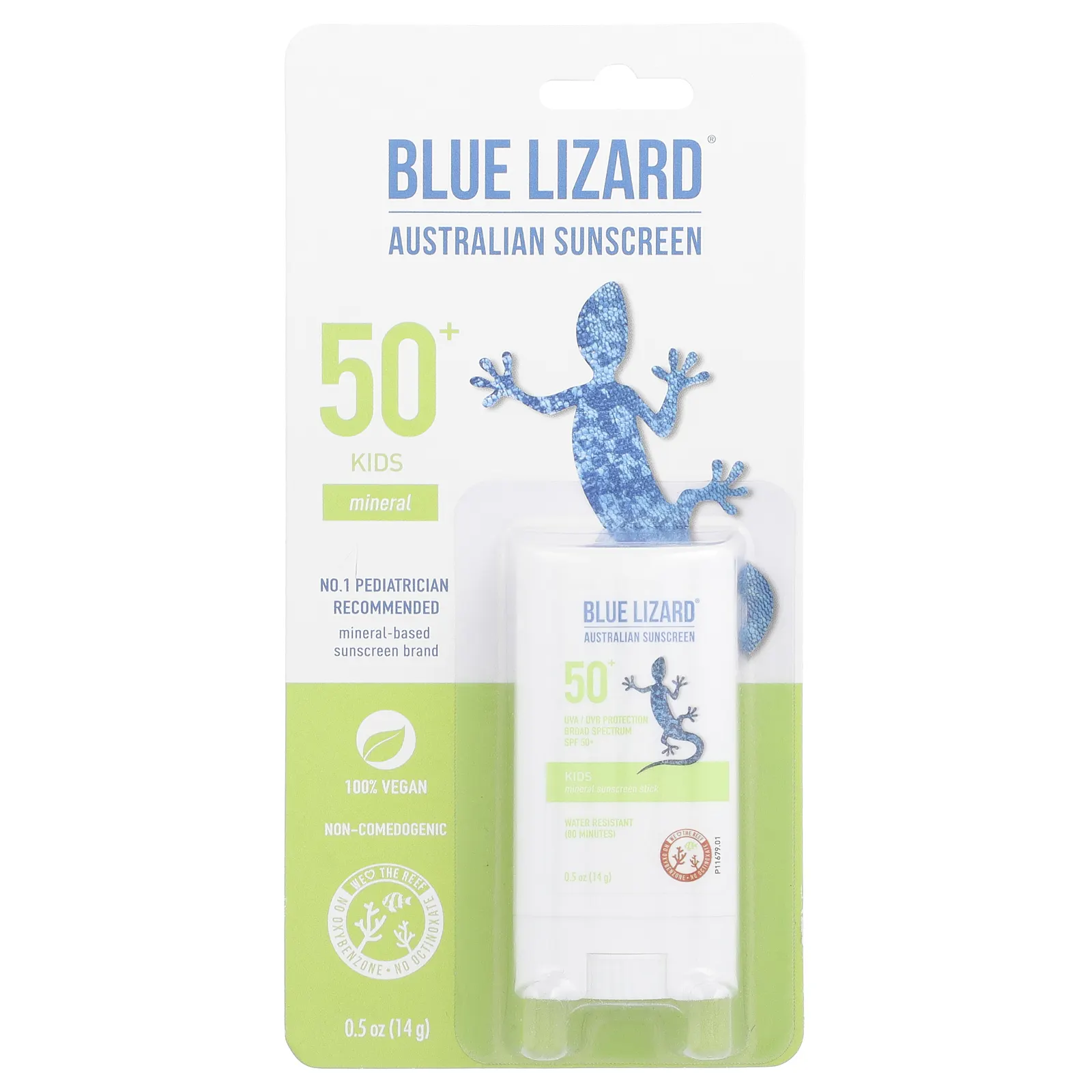 Blue Lizard Australian Sunscreen, Минеральное солнцезащитное средство-стик для детей, SPF 50+, 14 г (0,5 унции)