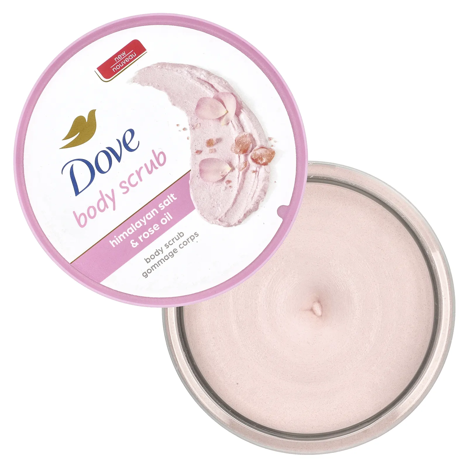Dove, Скраб для тела, гималайская соль и розовое масло, 298 г (10,5 унции)