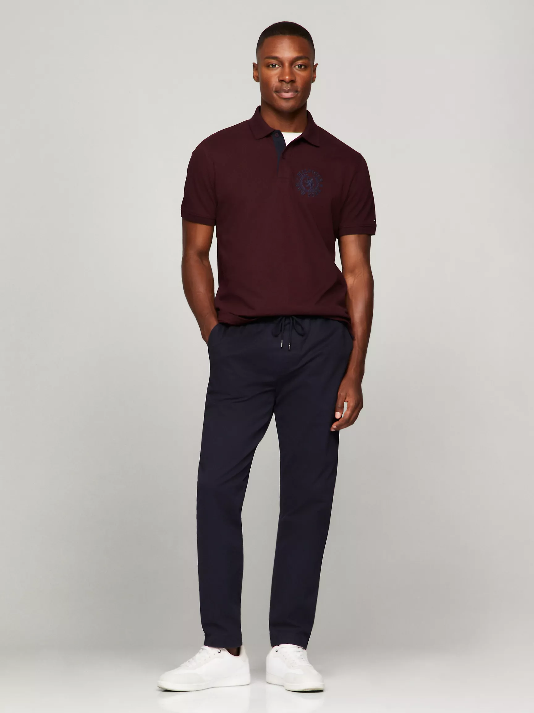 Мужское поло Tommy Hilfiger, Поло стандартного кроя с вышитым логотипом Heritage