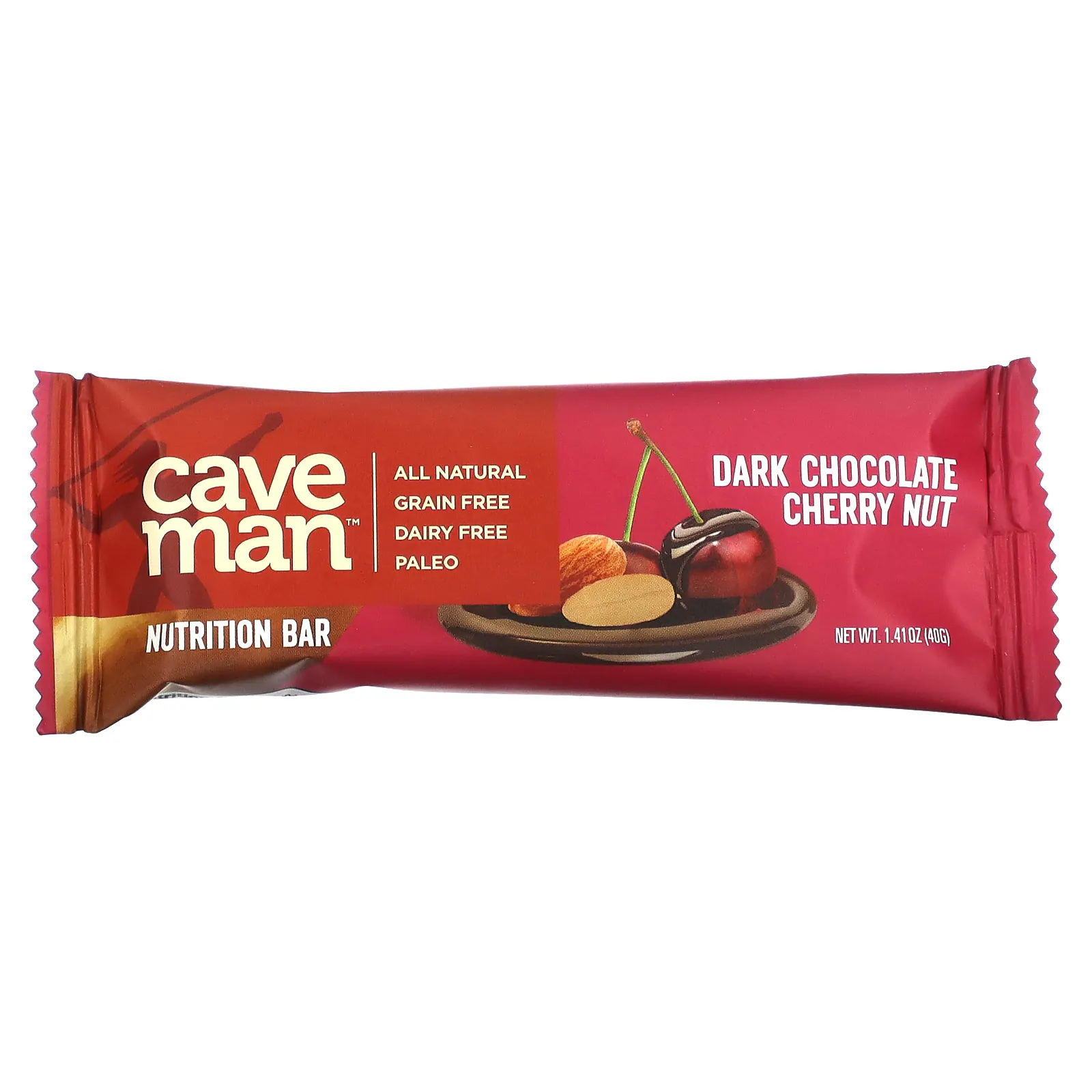 Caveman Foods, Nutrition Bar, темный шоколад, вишня, орехи, 12 батончиков, по 40 г (1,41 унции)