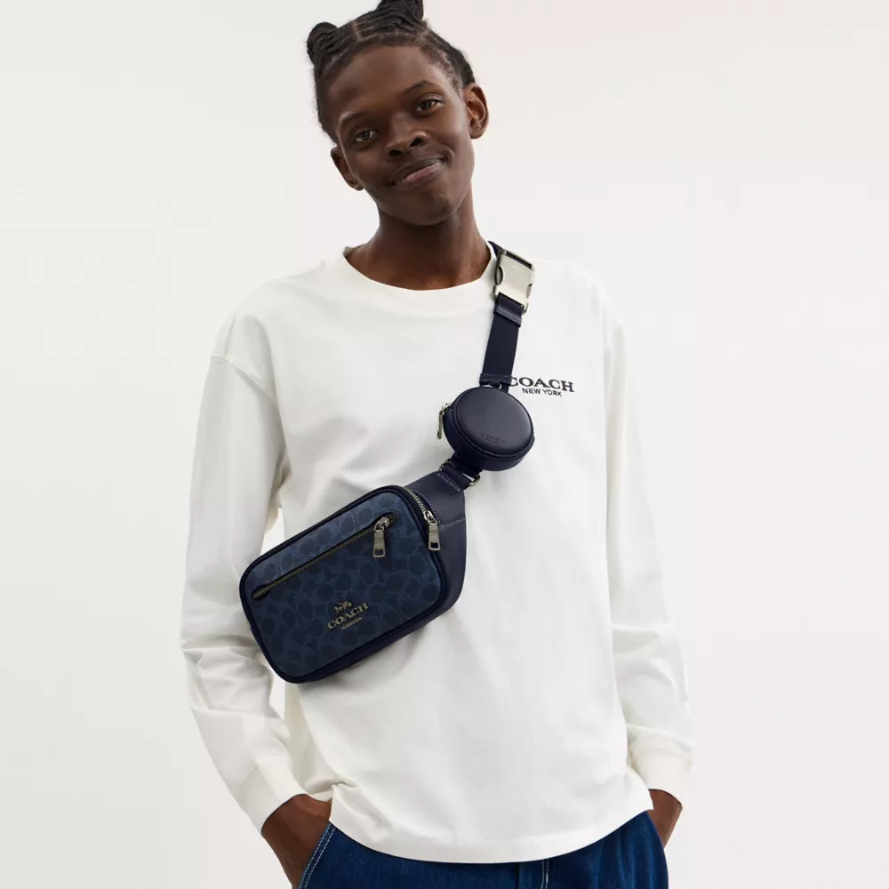 Сумка COACH Elias Belt Bag In Signature Canvas
