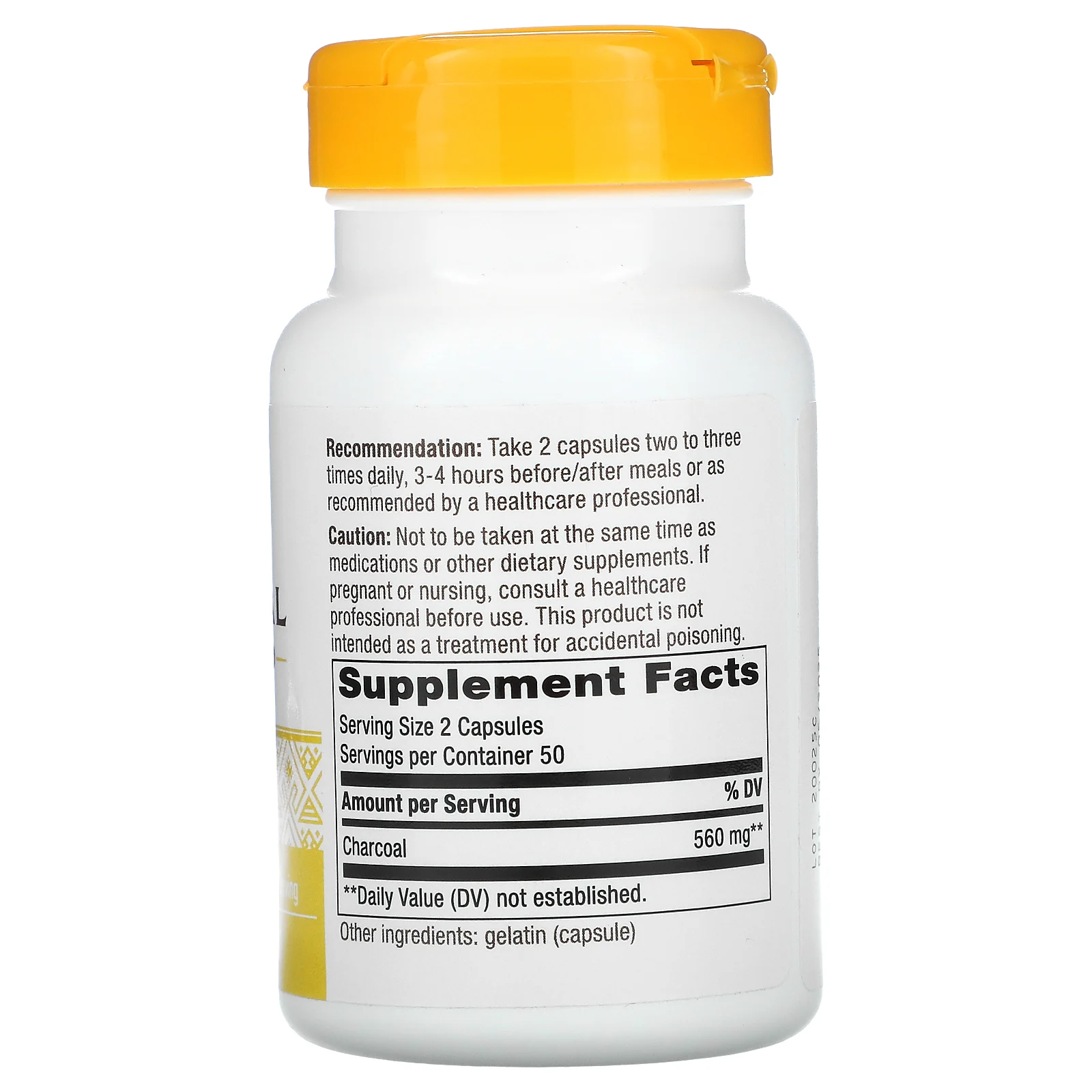 Nature's Way, активированный уголь, 560 мг, 100 капсул (280 мг в 1 капсуле)