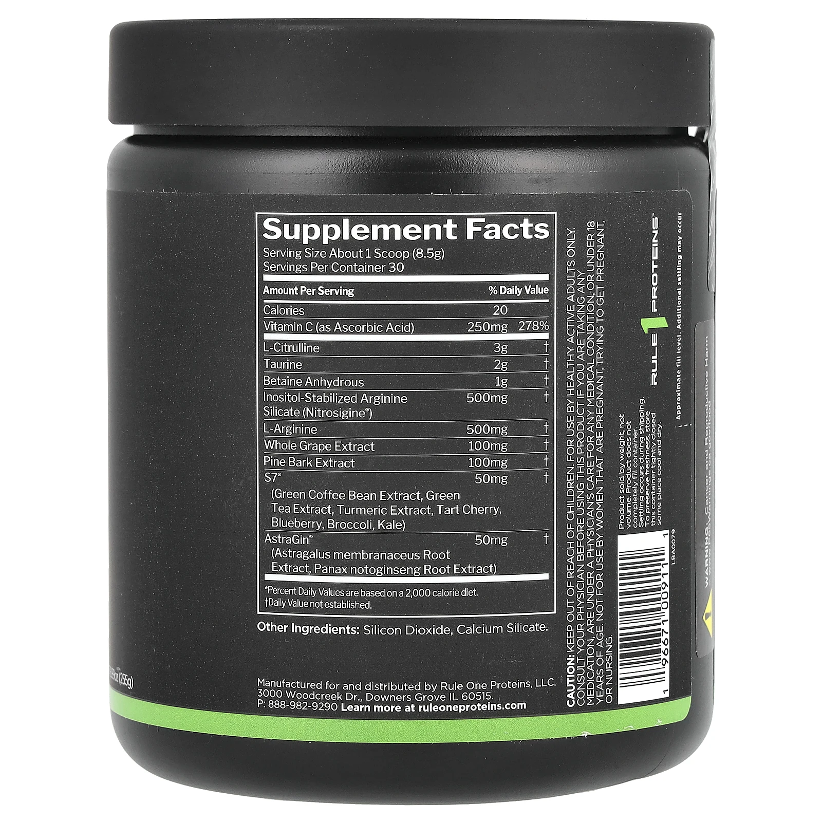 Rule One Proteins, Pump, без добавок, 255 г (8,99 унции)