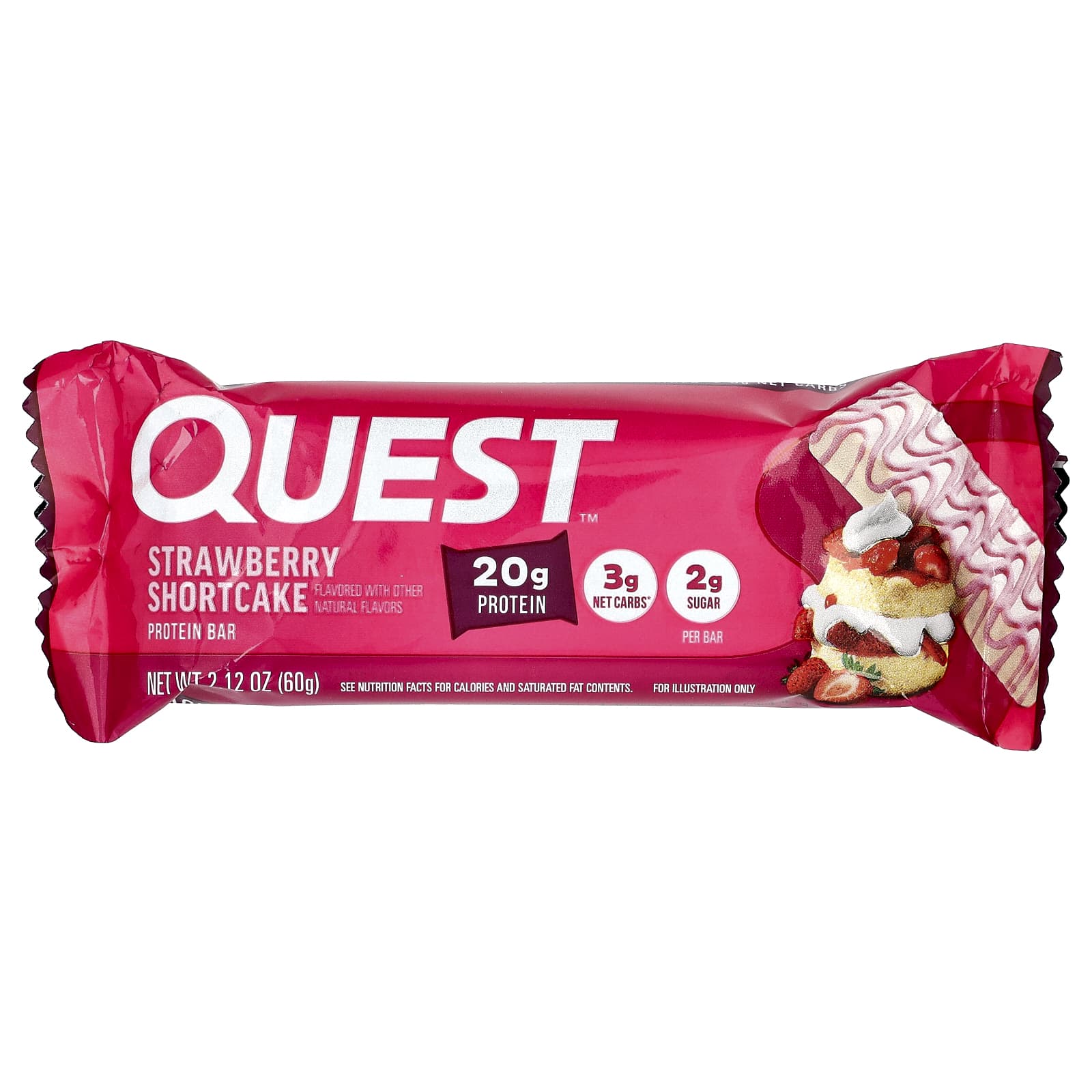 Quest Nutrition, протеиновый батончик, клубничное песочное печенье, 4 шт. по 60 г (2,12 унции)