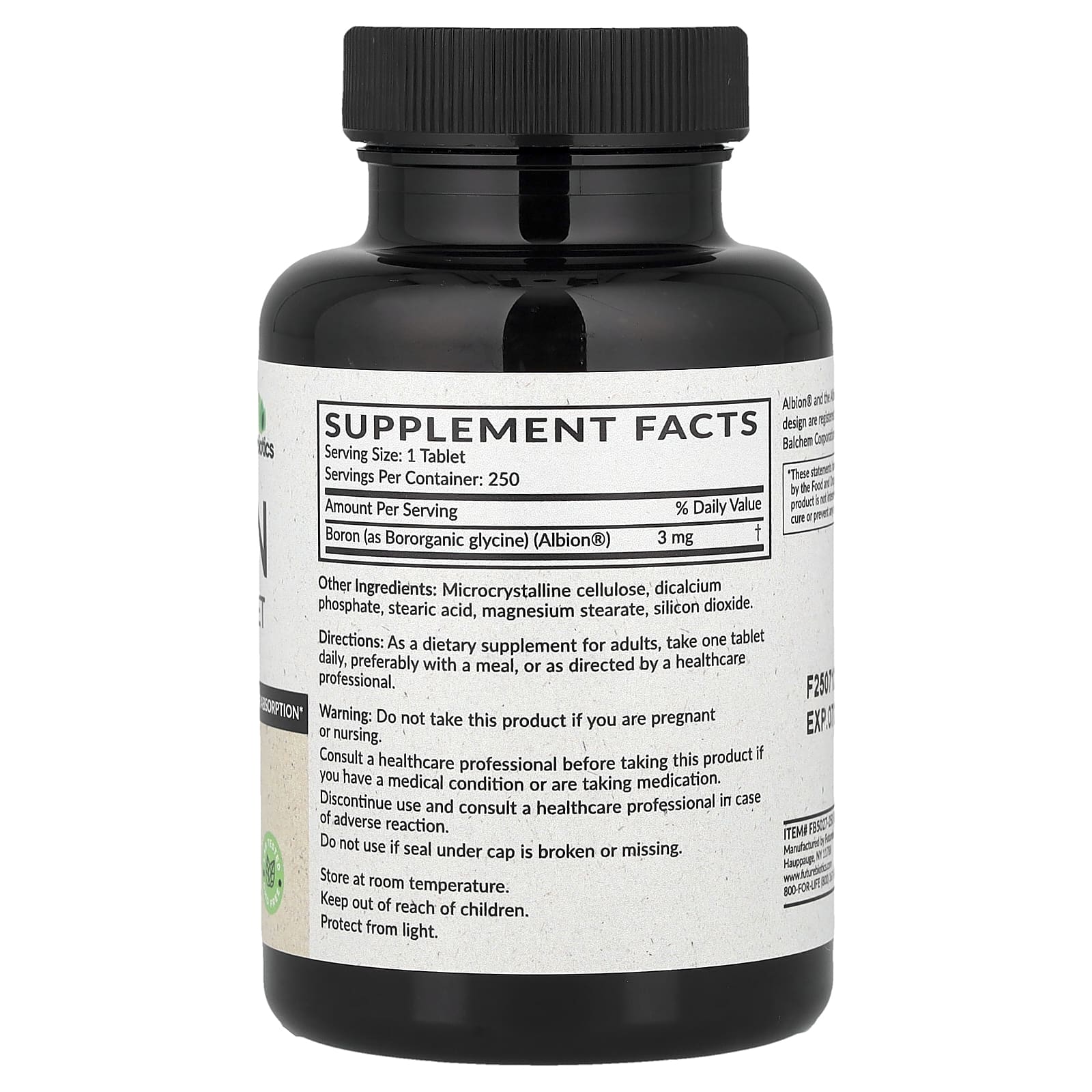 Futurebiotics, бор, 3 мг, 250 вегетарианских таблеток