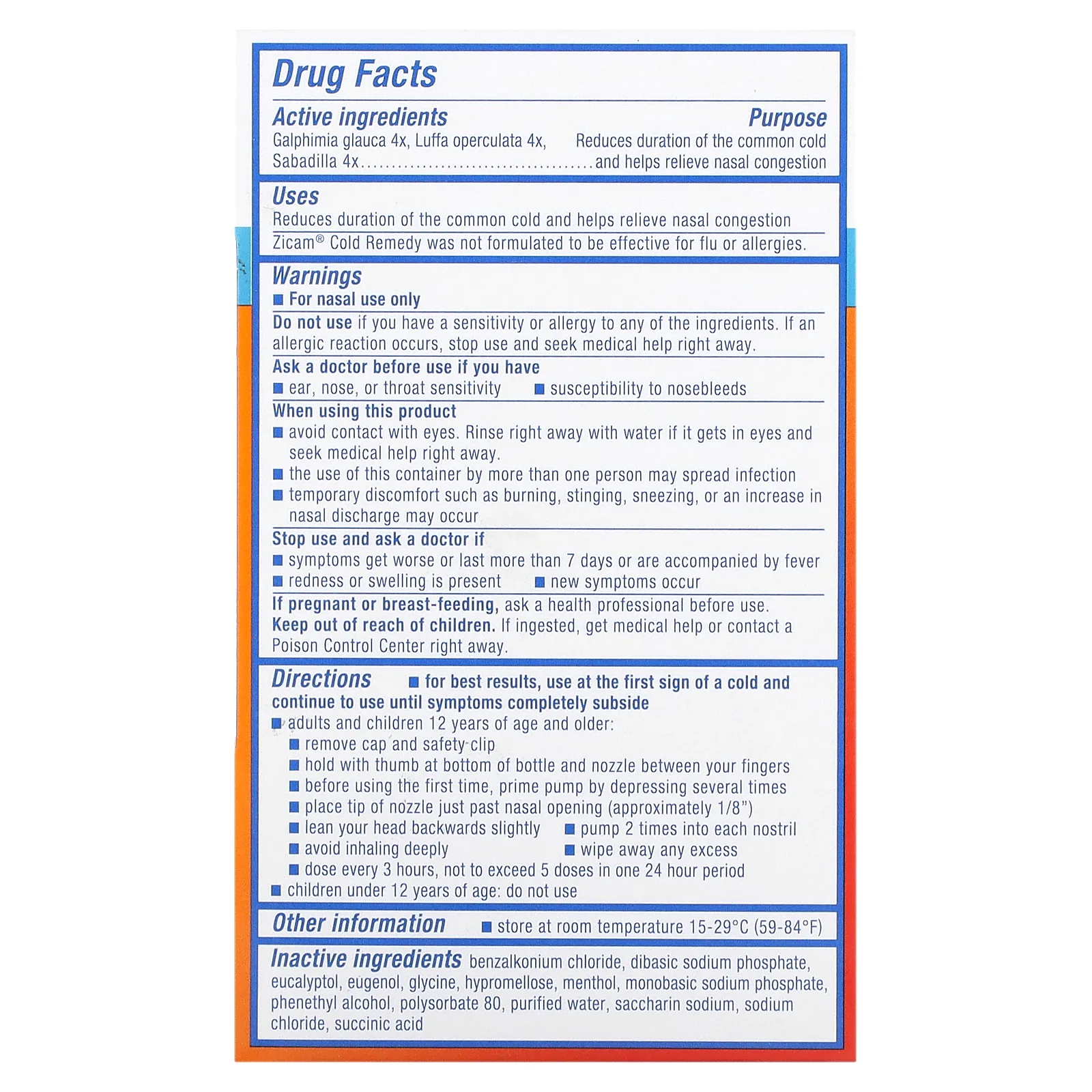 Zicam, Cold Remedy, спрей для носа без капель, 15 мл (0,5 жидк. Унции)